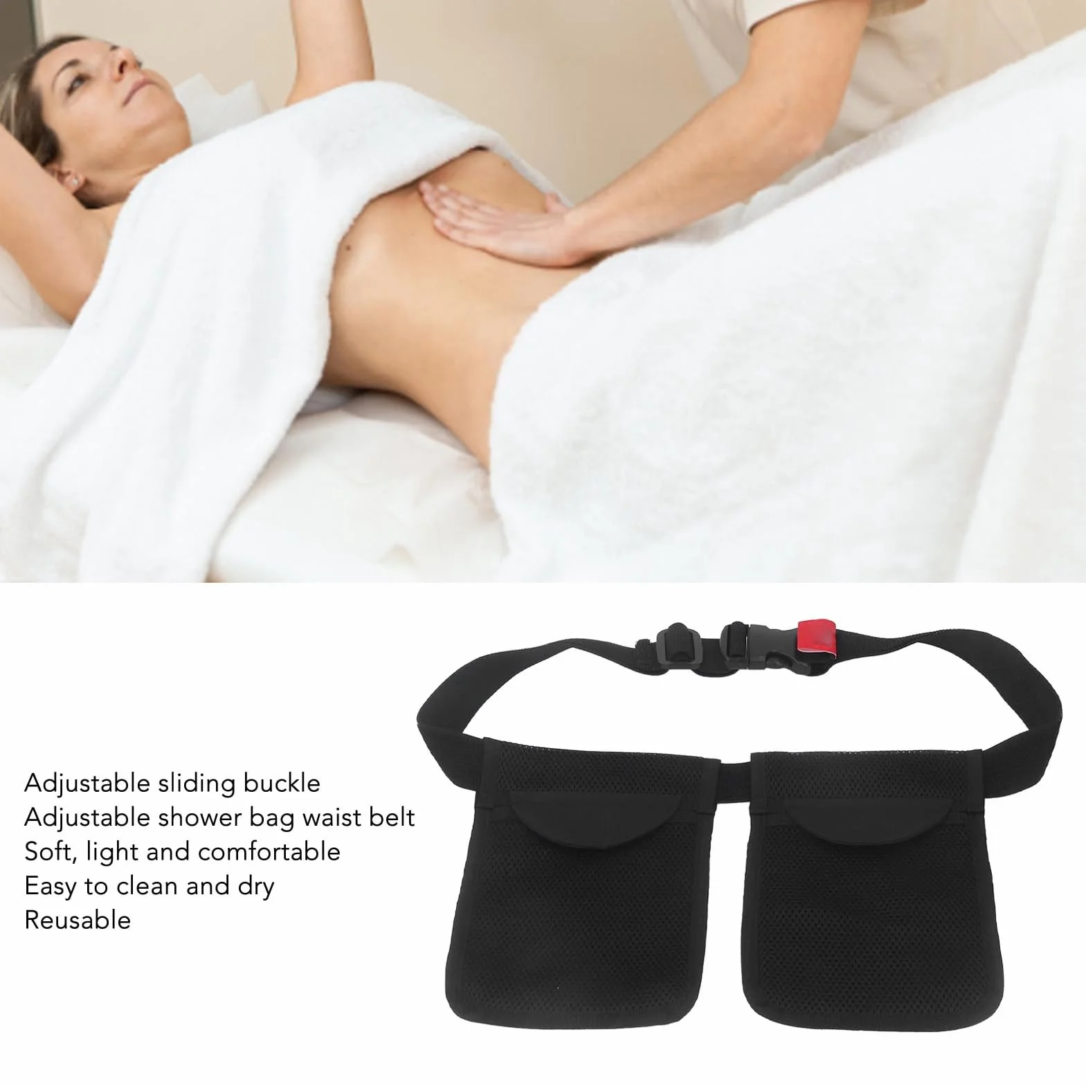 Fyearfly Soporte De Drenaje De Mastectomía, Cinturón Ajustable De Fijación De Presión Negativa, Bolsa De Drenaje De 2 Bolsillos