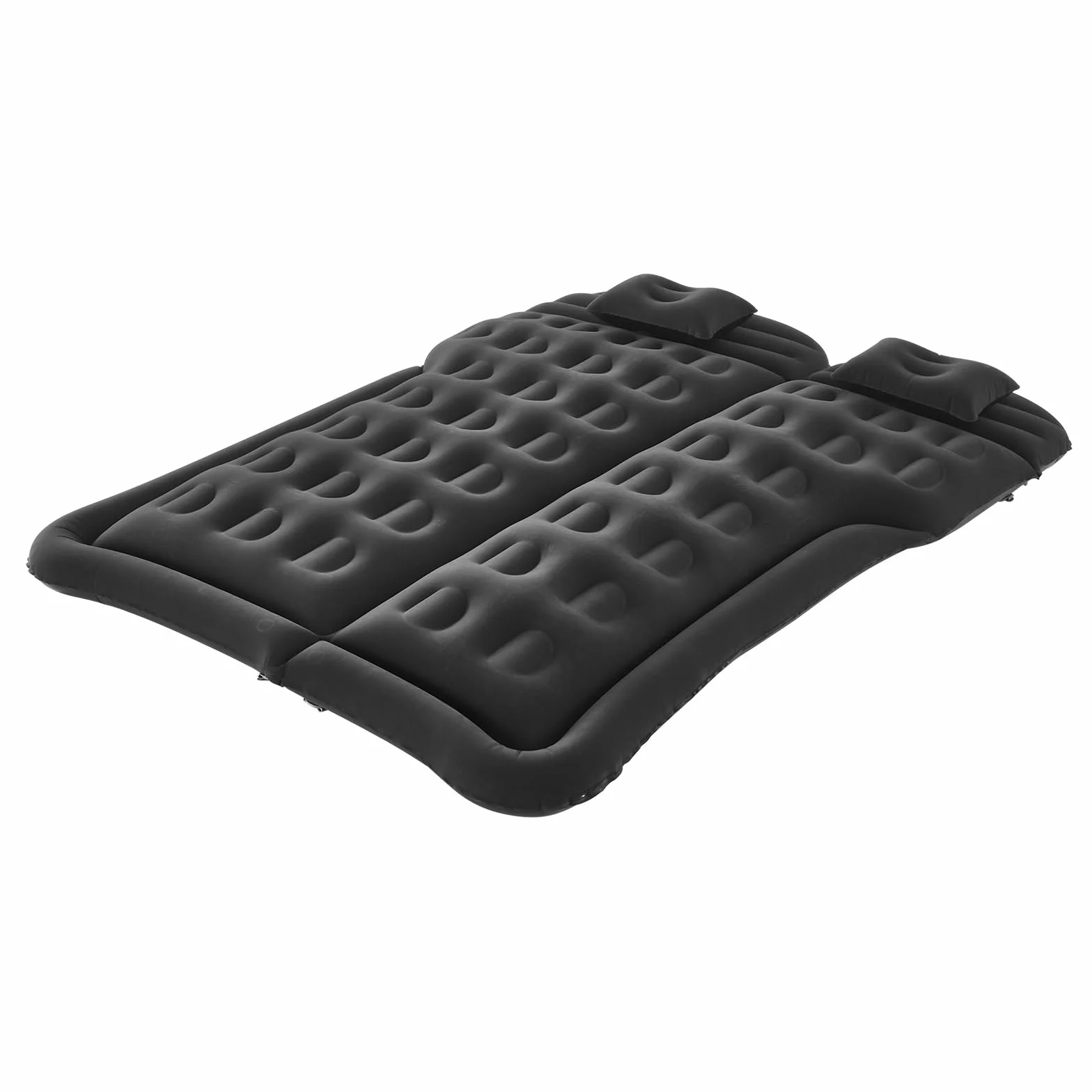 VEVOR Colchón Inflable de Camping para Coche, Grueso y Aterciopelado, Duradero con Bomba de Aire, 2 Almohadas, Boquilla y Bolsa de Transporte, para SUV, MPV y Sedán, Negro, 1750 x 1330 x 150 mm
