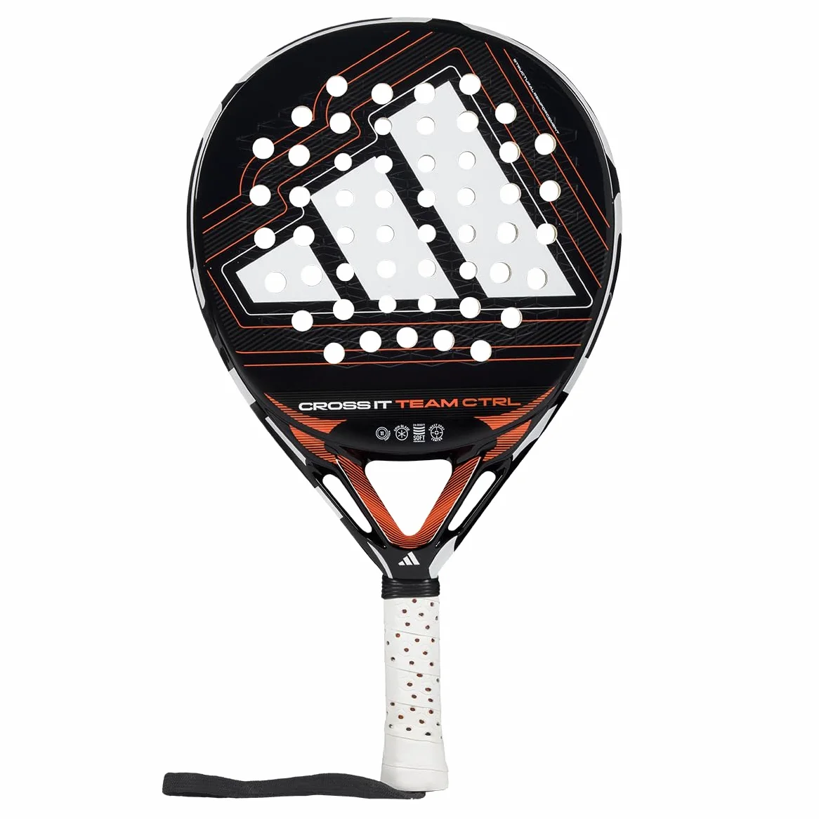 Pala de pádel adidas Cross IT Team Ctrl 2026,Negra, Forma Redonda,Goma eva Soft Performance,Fibra de Vidrio