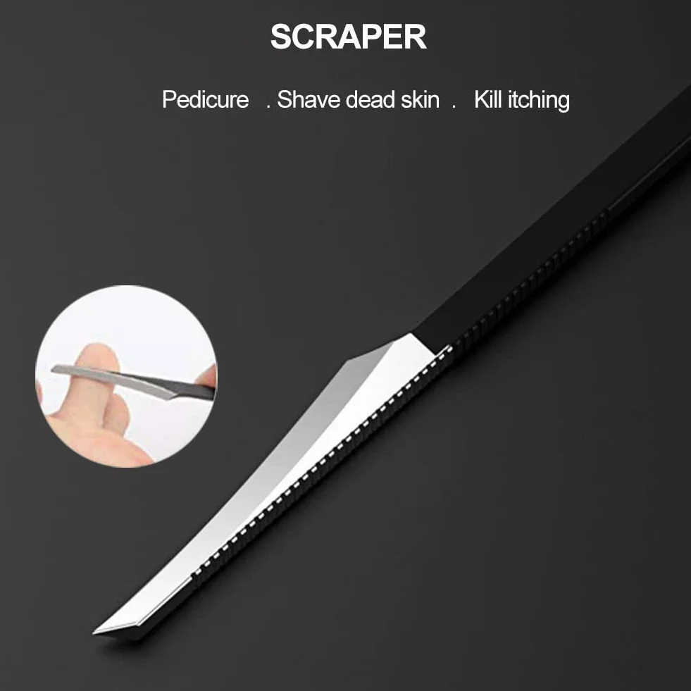 Cuchillo Pedicura Profesional Acero Inoxidable Cortacallos Pies 3PCS