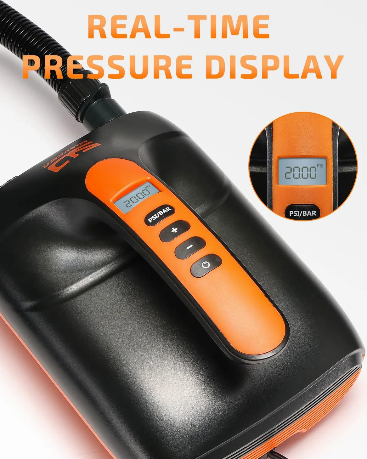 Swonder Bomba de Sup eléctrica, 20 PSI, Bomba de Aire eléctrica de Alta presión con inflación Inteligente de Dos etapas, soporta 3 Sup en una Fila, Buena para Barcos y Kayaks