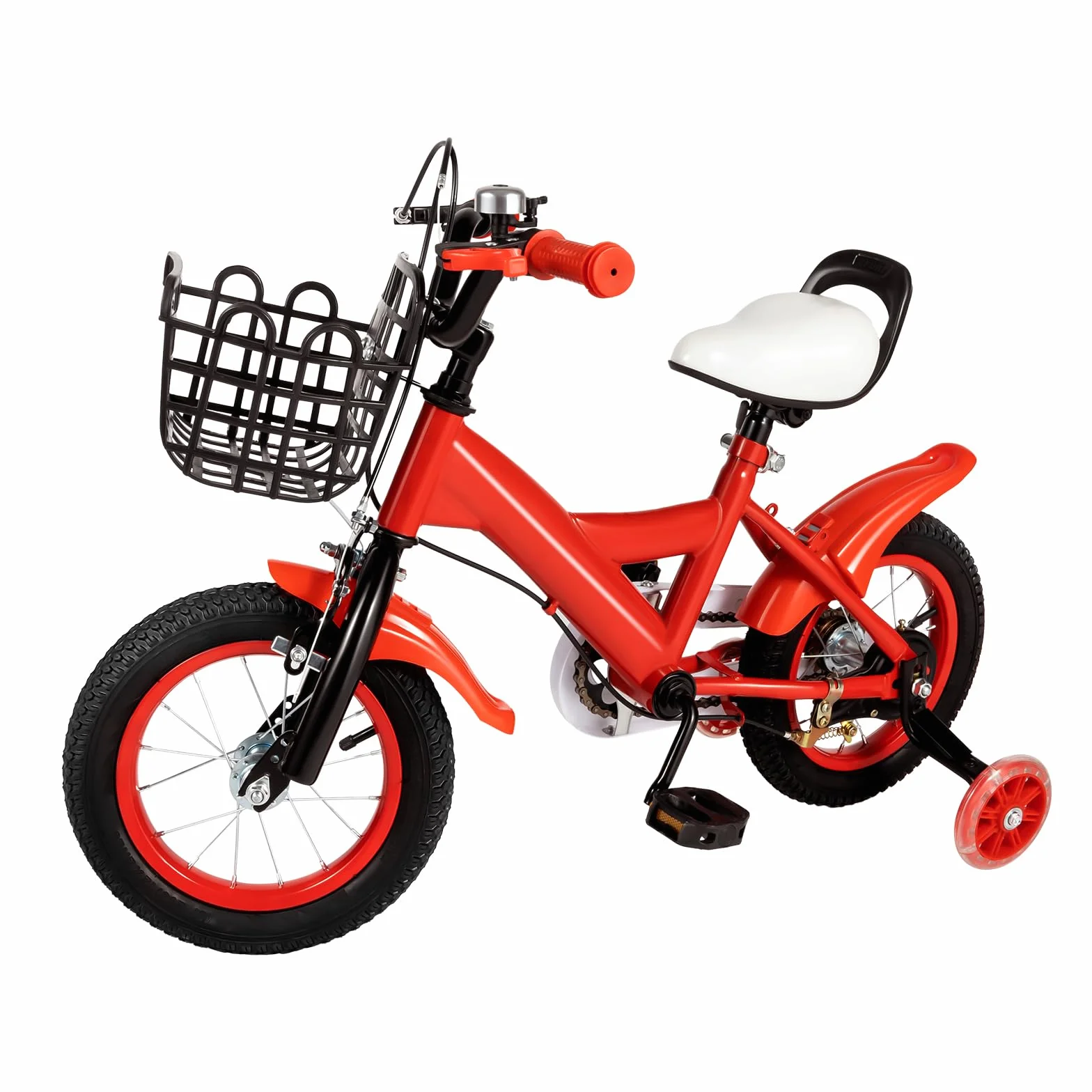 Bicicleta infantil 12 pulgadas sillín ajustable niños 3-9 años rojo amarillo azul