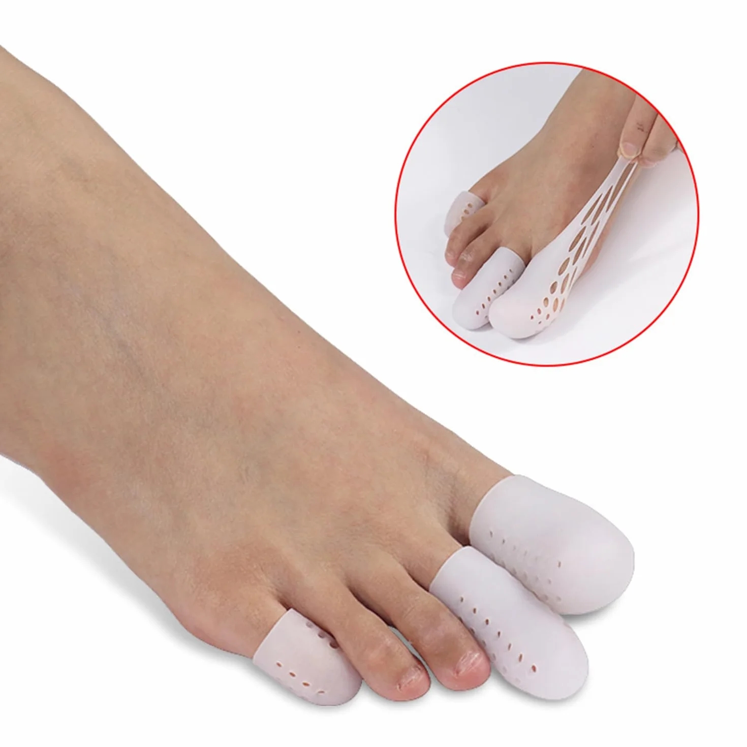 Protector Dedos Pie Silicona Transpirable Punteras Gel Ampollas Callos Alivio Dolor Fricción 10 Piezas (5 Pares)