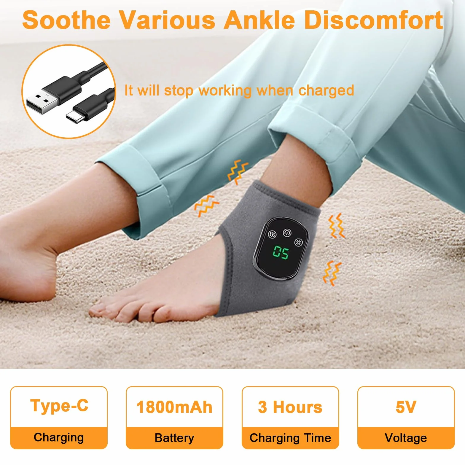 JIMACRO Masajeador de Pies Eléctrico, Foot Massager para Tobillo Talón Planta Arco