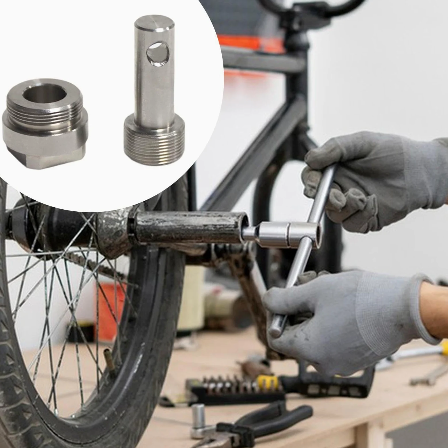 Kit de herramientas para extracción de manivela de bicicleta, herramienta de extracción de plato de acero inoxidable para bicicletas de montaña y carretera
