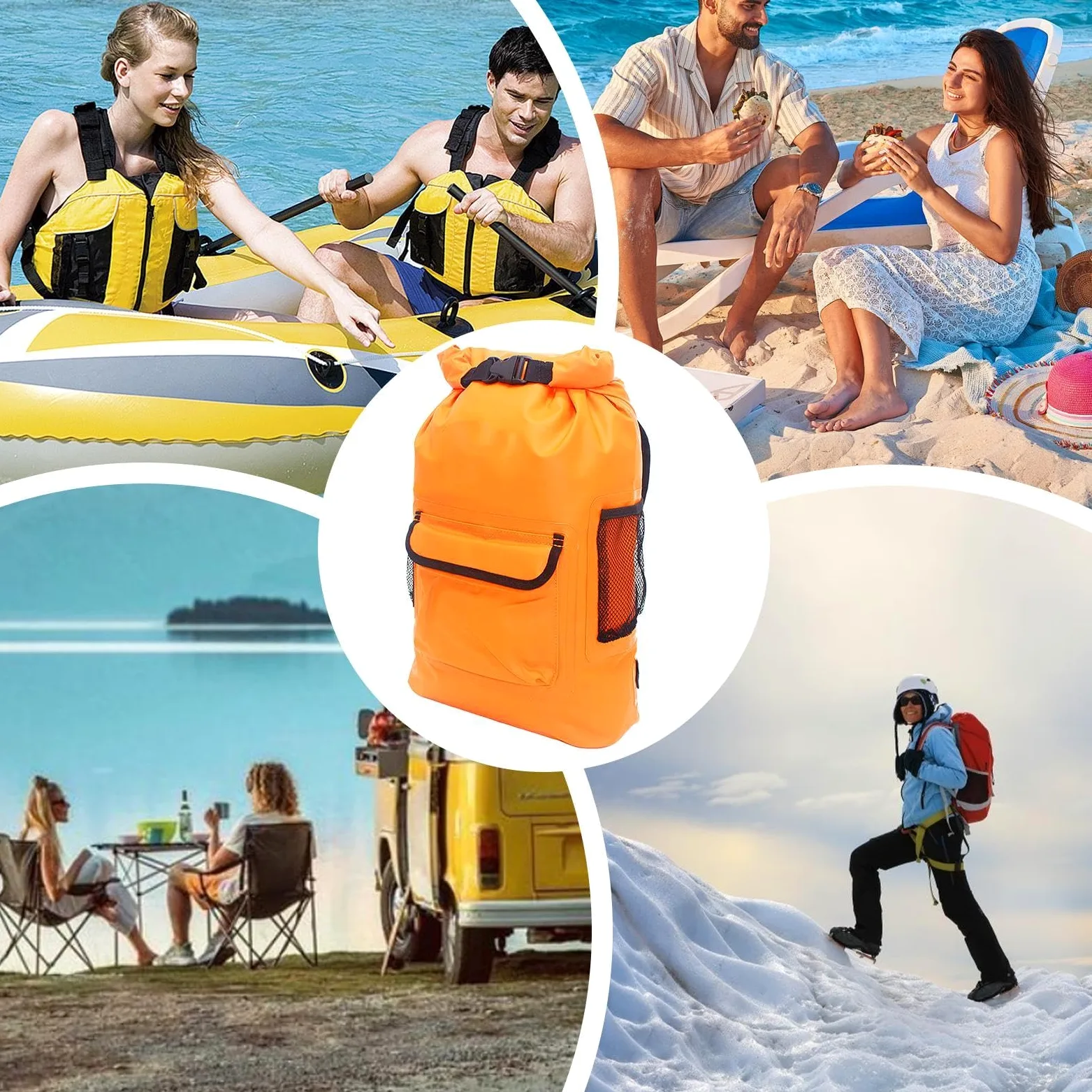 Hiking Backpacking - Paquete de mochila impermeable para acampada, incluye correas de hombro acolchadas, 22,05 pulgadas, 16 L, Lightweight Outdoor Travel Daypack for Hiking, Trekking, and Water Sports