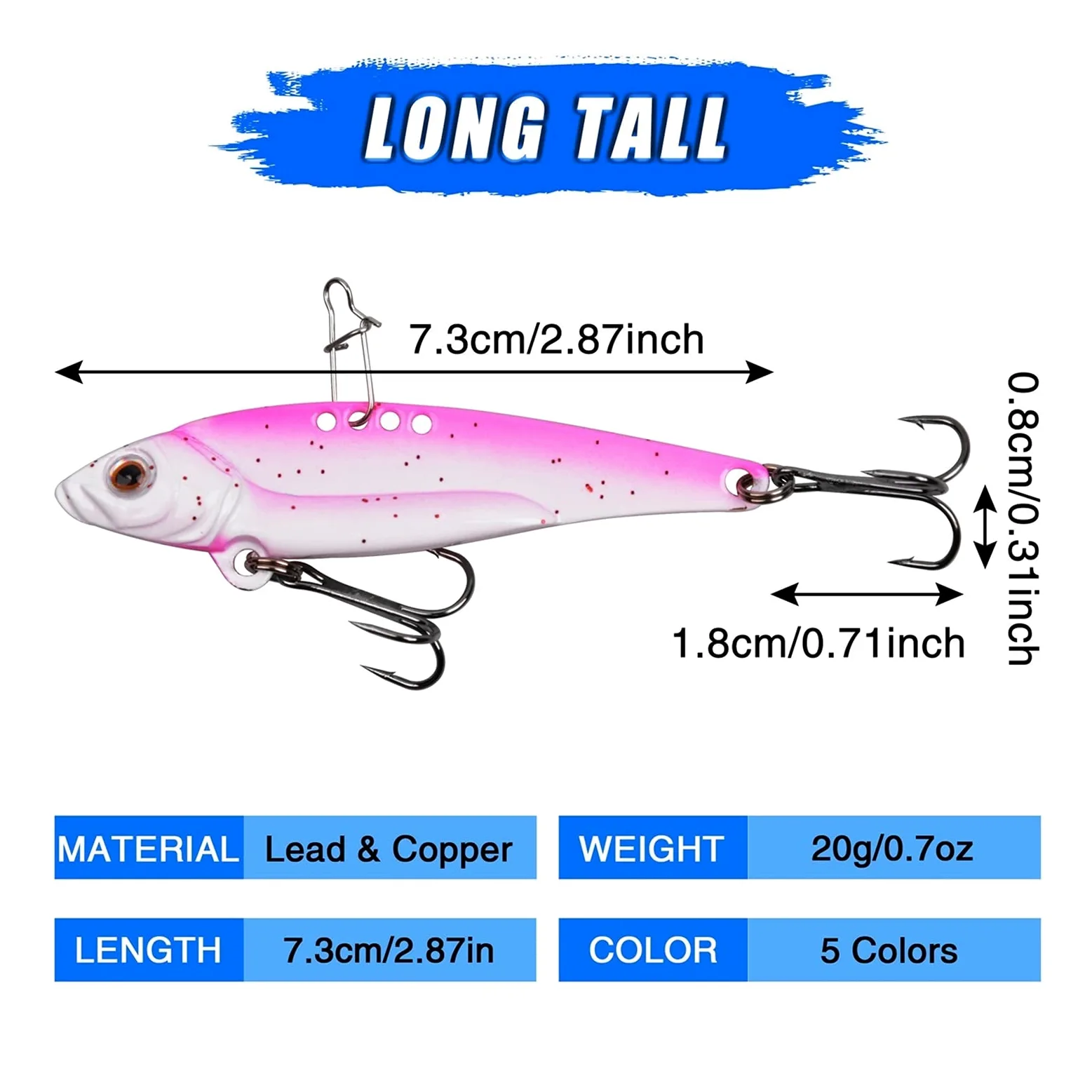 caihuashopping Señuelos de Pesca Fueruras de Pesca metálica Que se Hunde cucharas de Cebo Artificial Blade Switchebits Establecido para la Pesca de señuelos de Walleye 5pcs / 10pcs Cebos Artificiales