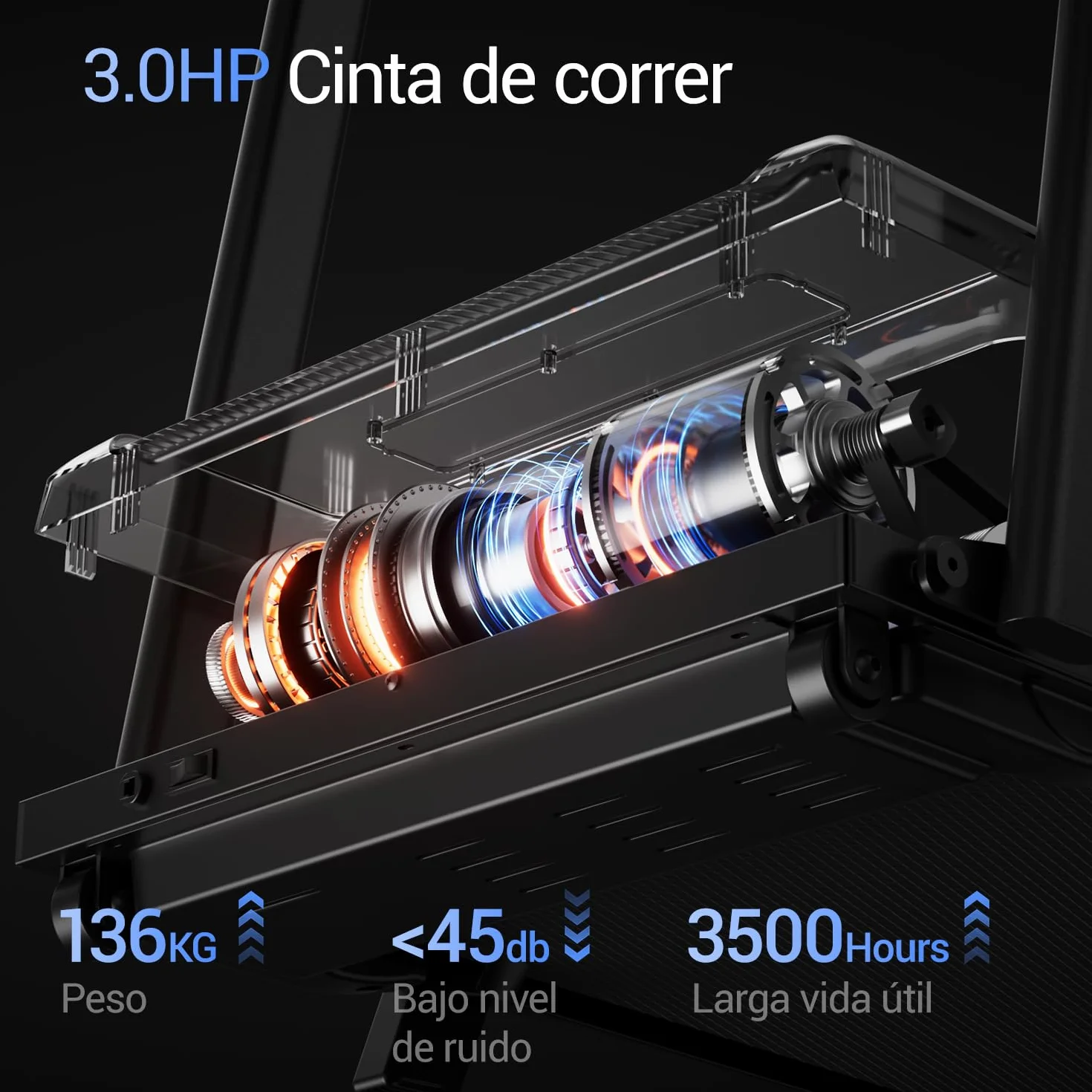 UMAY 15% Cinta de Correr Plegable con Inclinación 12KM/H, Cinta de Andar Plegable 3.0HP, Caminadora Electrica para Casa con LED Táctil, Sistema Amortiguador, Entrenamiento en Silencio, Soporte 136KG