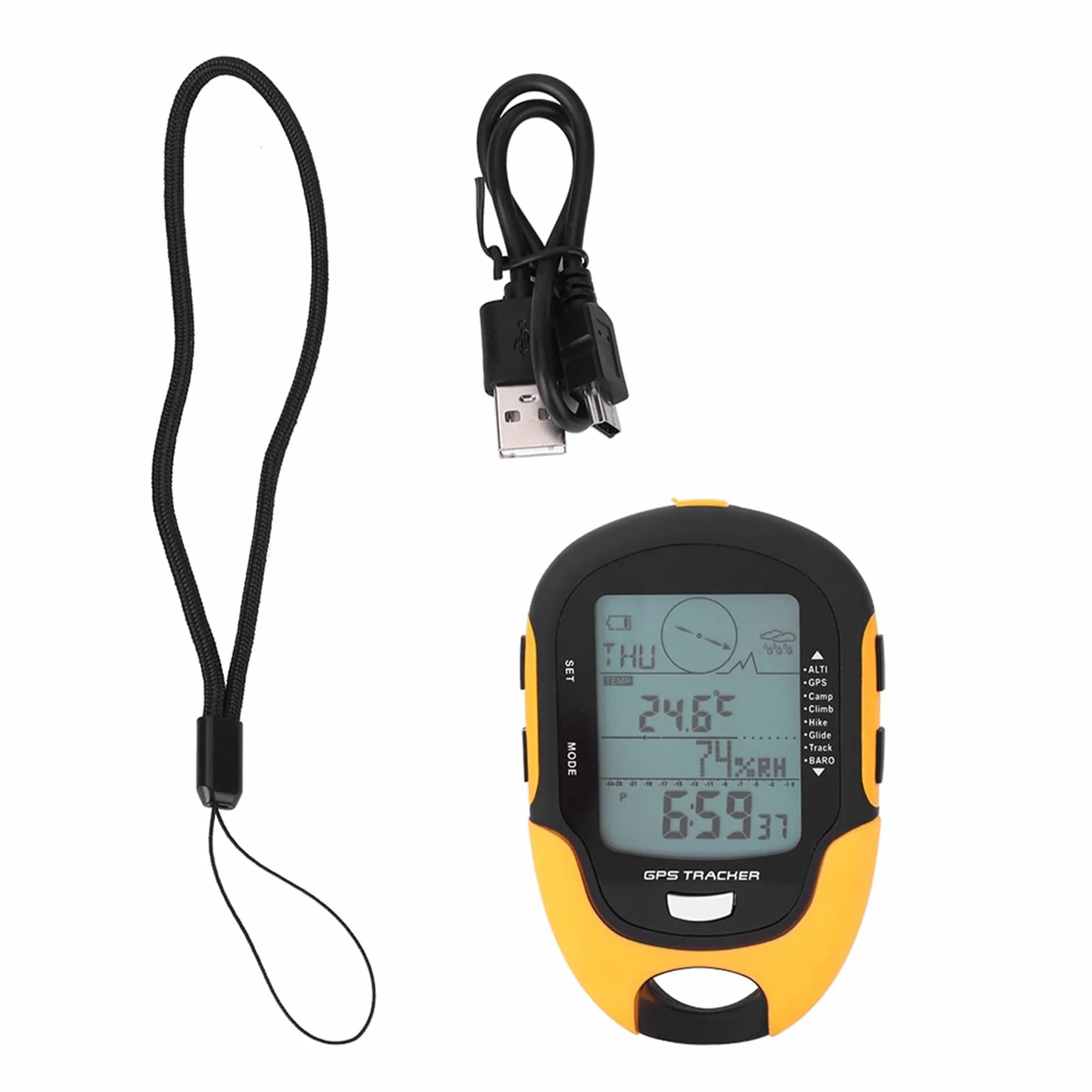 Dispositivos GPS para Senderismo, Receptor de Navegación GPS Multifunción GPS de Mano Impermeable Recargable por USB para Deportes Al Aire