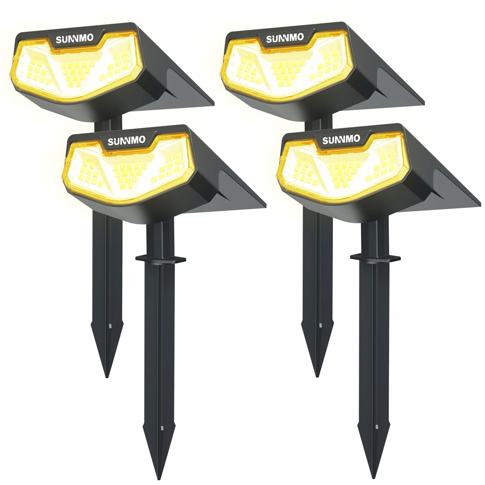 Luces Solares LED Exterior Jardin 4 Piezas 32LED 3 Modos IP65 Impermeable Luz Cálida