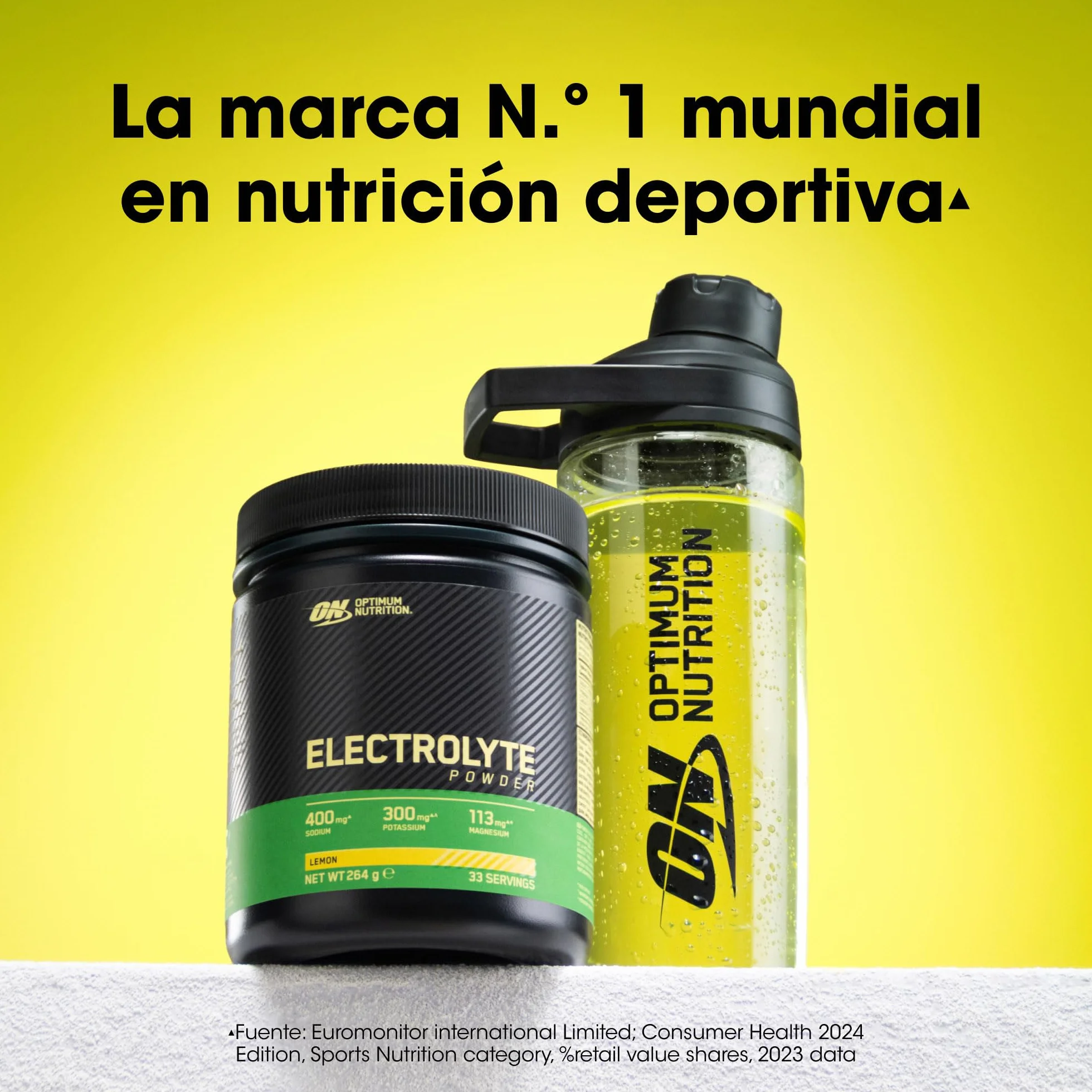 Optimum Nutrition Electrolitos en Polvo Sabor Limón 264 g 33 Raciones Sodio Magnesio Potasio