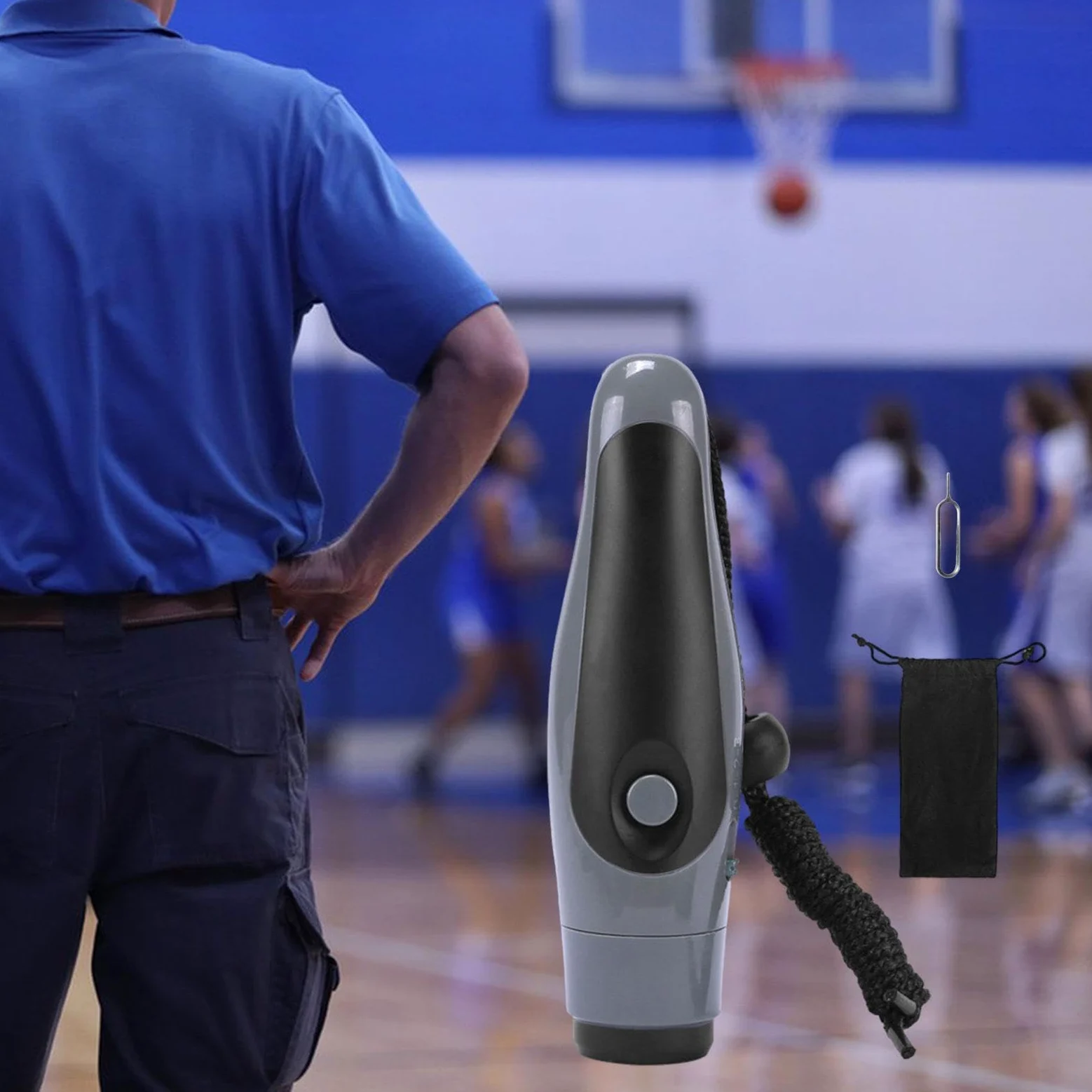 Silbato Electrónico para Árbitros con Diseño Ovalado Ergonómico Silbato de Emergencia con Botón de Mano Material PP Y Sonido Claro Adecuado P