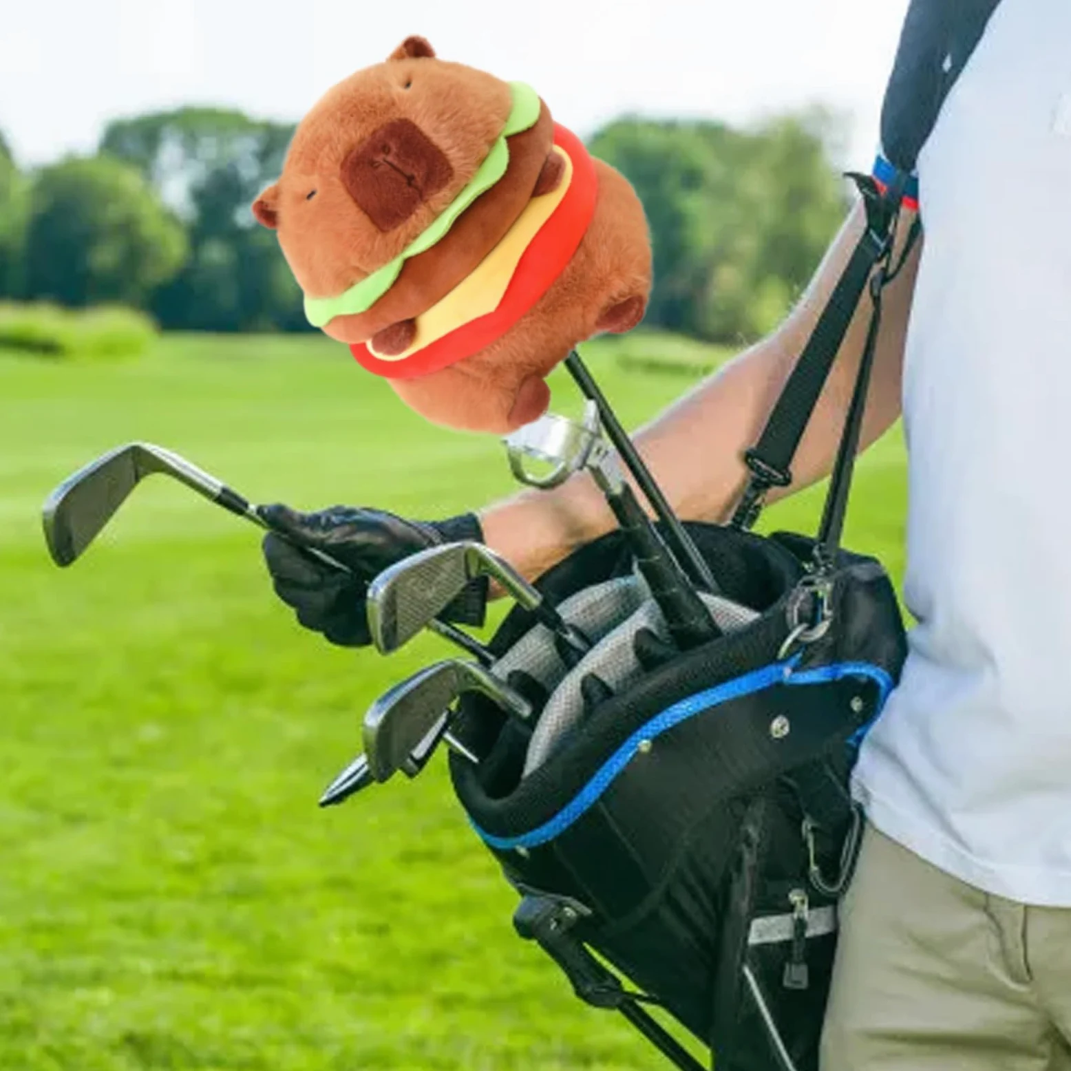 Capybara - Funda para cabeza de golf, diseño de animales lindos, adorable y acogedor, accesorios de golf, funda divertida para cabeza de conductor, se adapta a palos de golf Hybird/Fairway