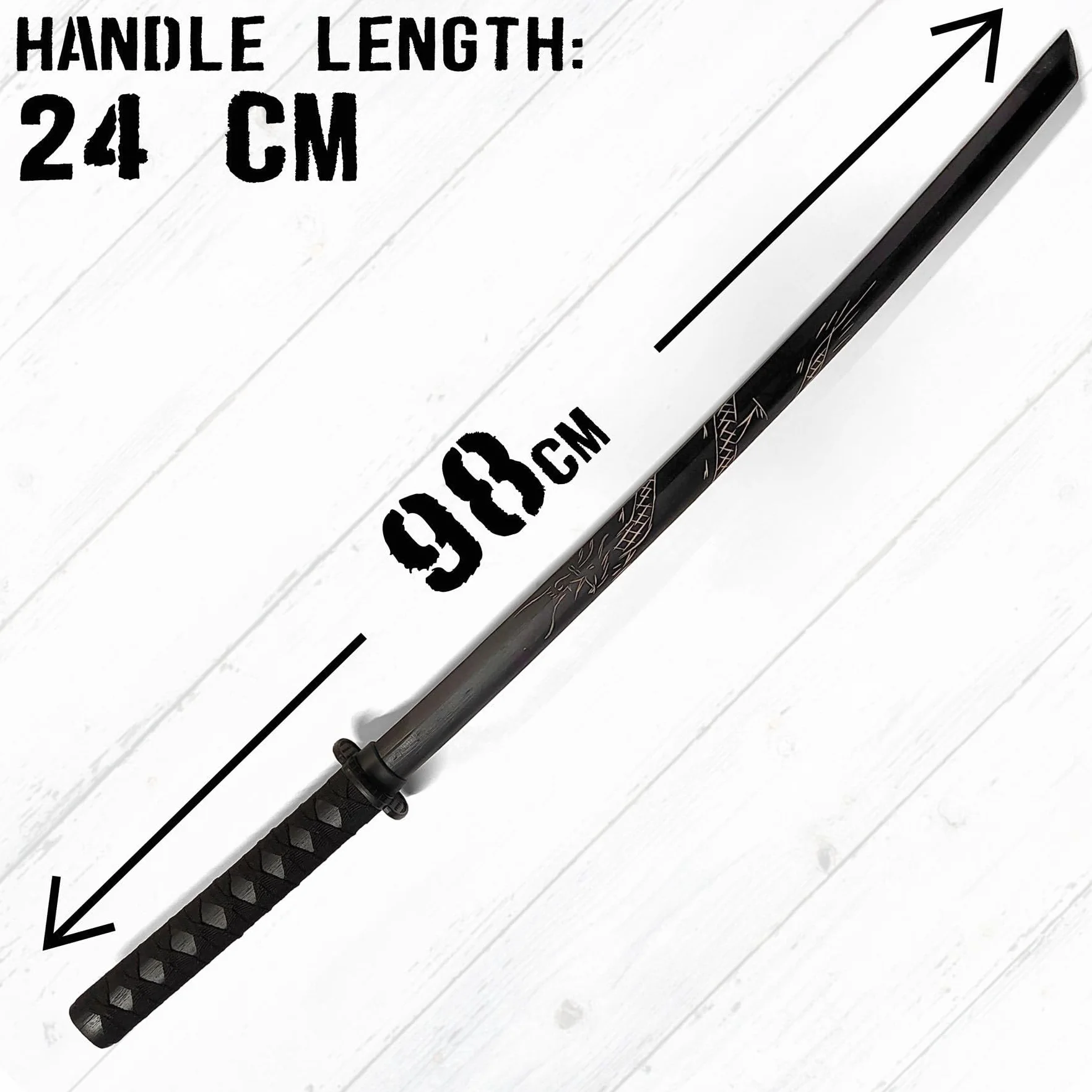 Bokken de Madera con Diseño de Dragón 98 cm – Espada Japonesa de Entrenamiento para Artes Marciales