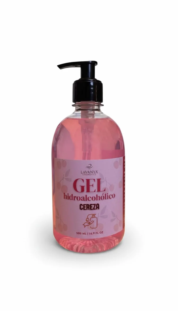 Gel Hidroalcohólico Lavanya Aroma Cereza 500 ml con Dosificador – Antibacterial Manos