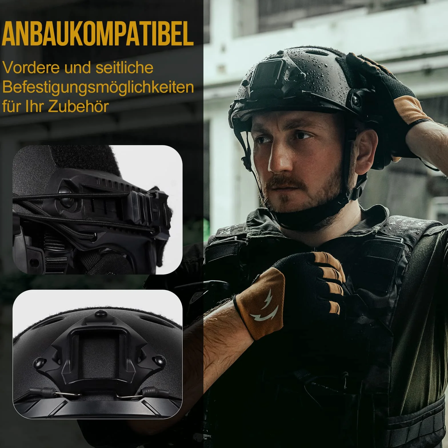 OneTigris Casco de Airsoft, Casco de Paintball Mich 2000 con máscara y Gafas para Airsoft Paintball