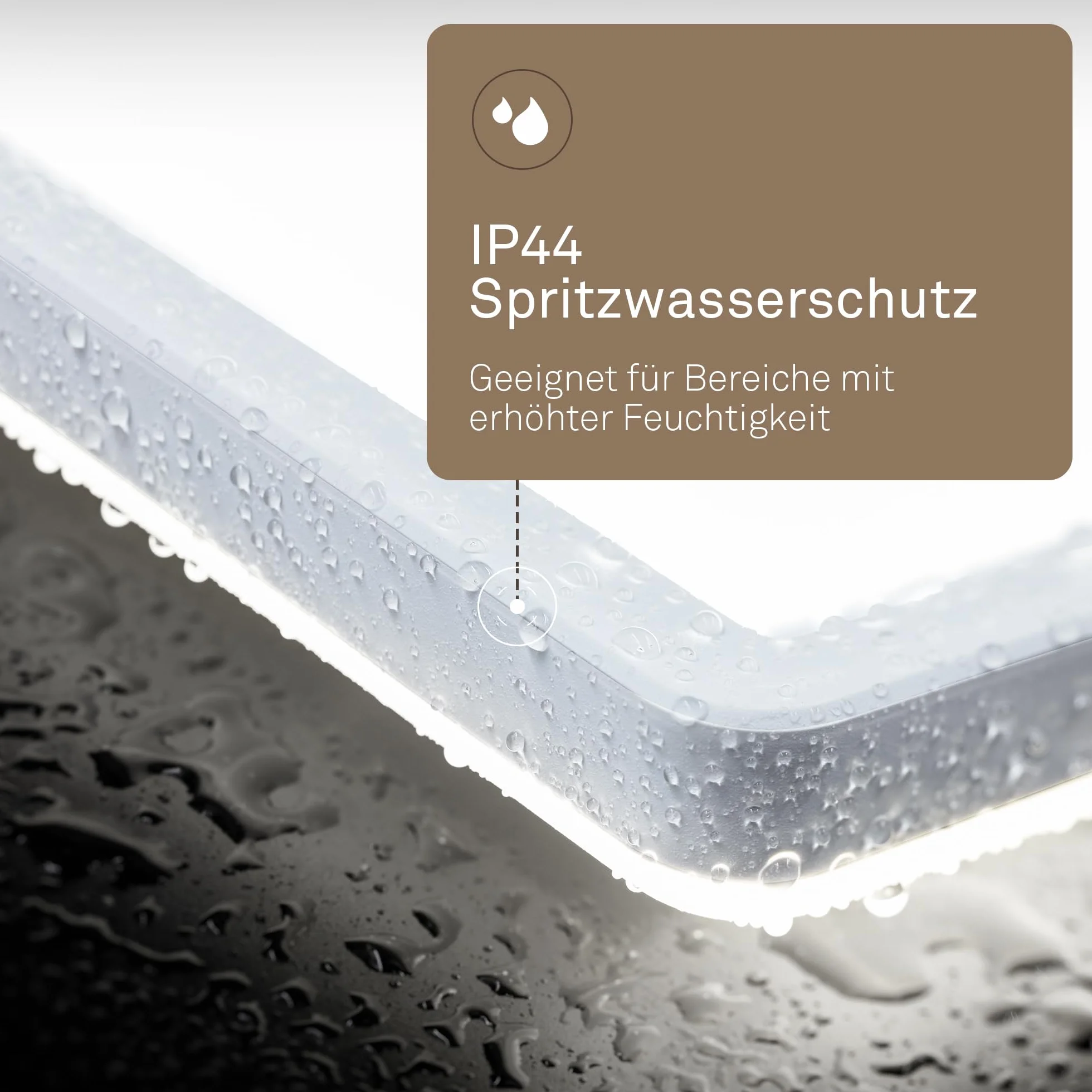 B.K.Licht Lámpara LED de techo plana luz blanca neutra IP44 98x20x3 cm blanca