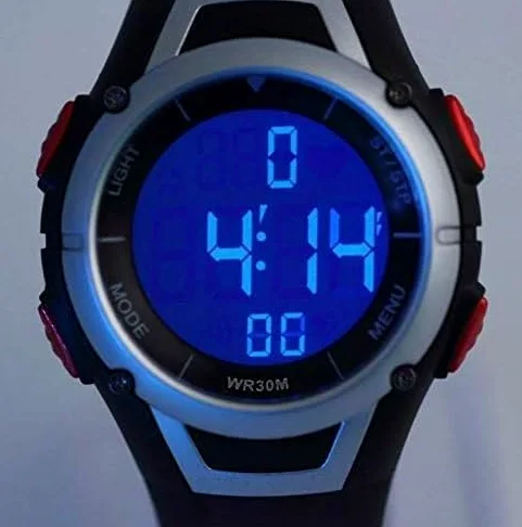 Reloj digital con monitor de frecuencia cardíaca con sensor de correa para el pecho, rastreador de fitness para correr y hacer ejercicio