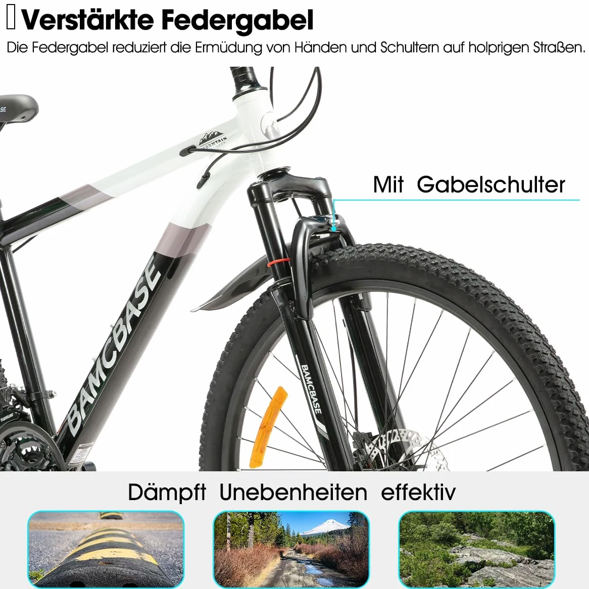 HILAND Rockford Bicicleta de Montaña 26" 27,5" MTB Hombre & Mujer, 21 Velocidades con Frenos de Disco, Cuadro de Aluminio Hardtail, Bicicleta Unisex para Adultos