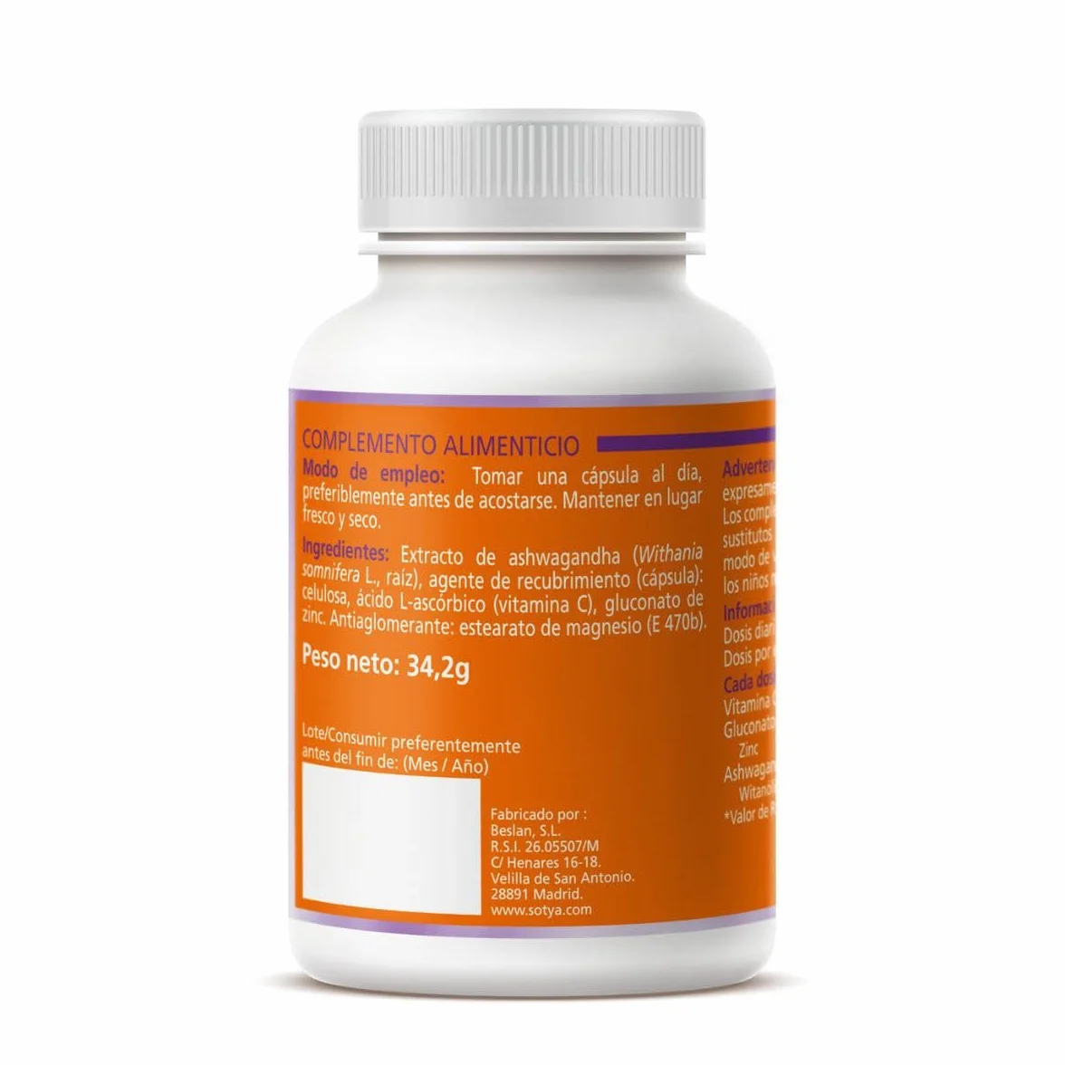 ASHWAGANDHA 60 Capsulas