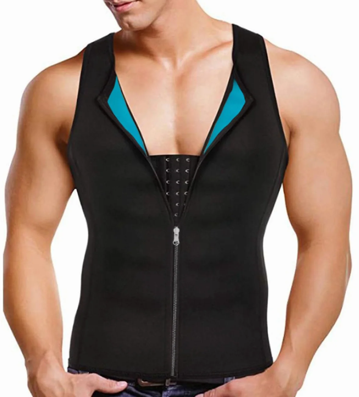 Chaleco Moldeador Sauna Deportivo Hombre Camiseta Reductora Adelgazante Fitness Faja Compresión Formación Músculos para Sudoración