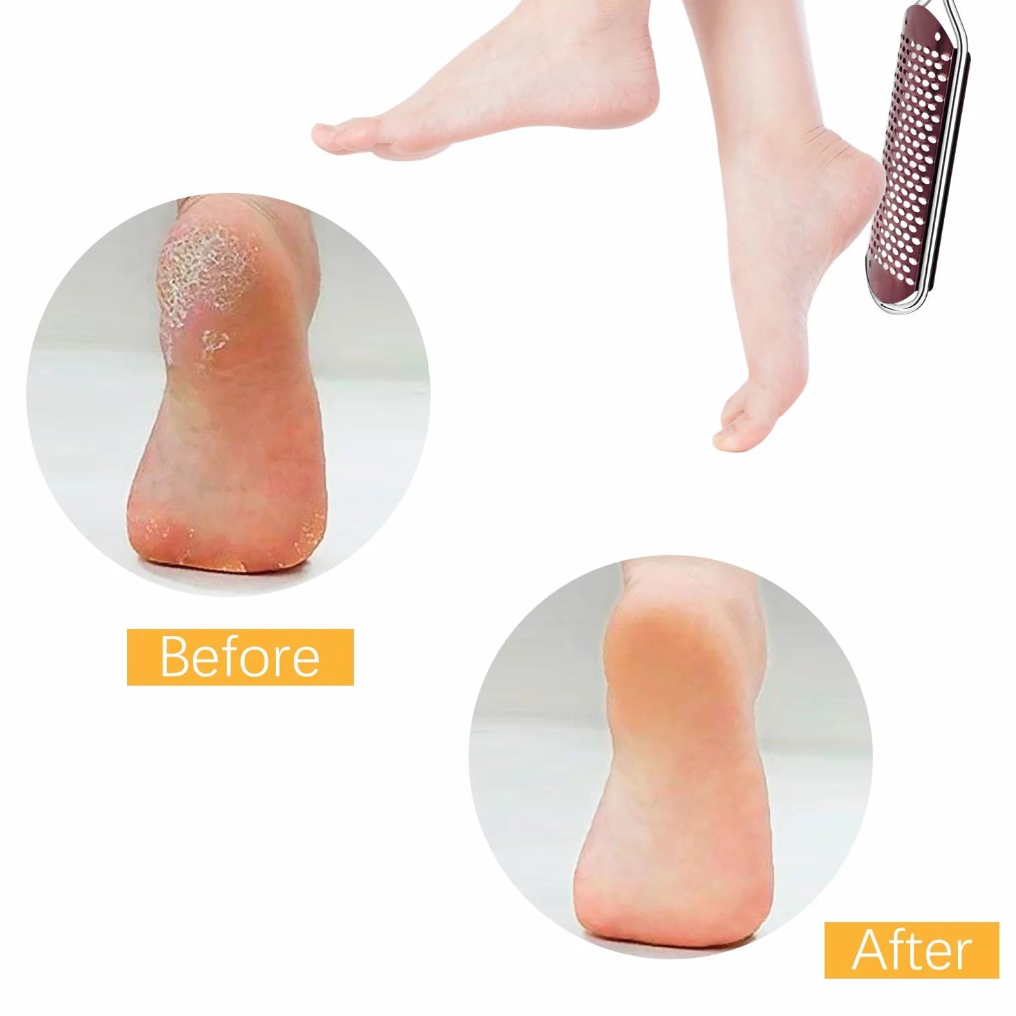 Lima de Pies Profesional Doble Cara Removedor de Callos para Pedicura - Oro Rosa