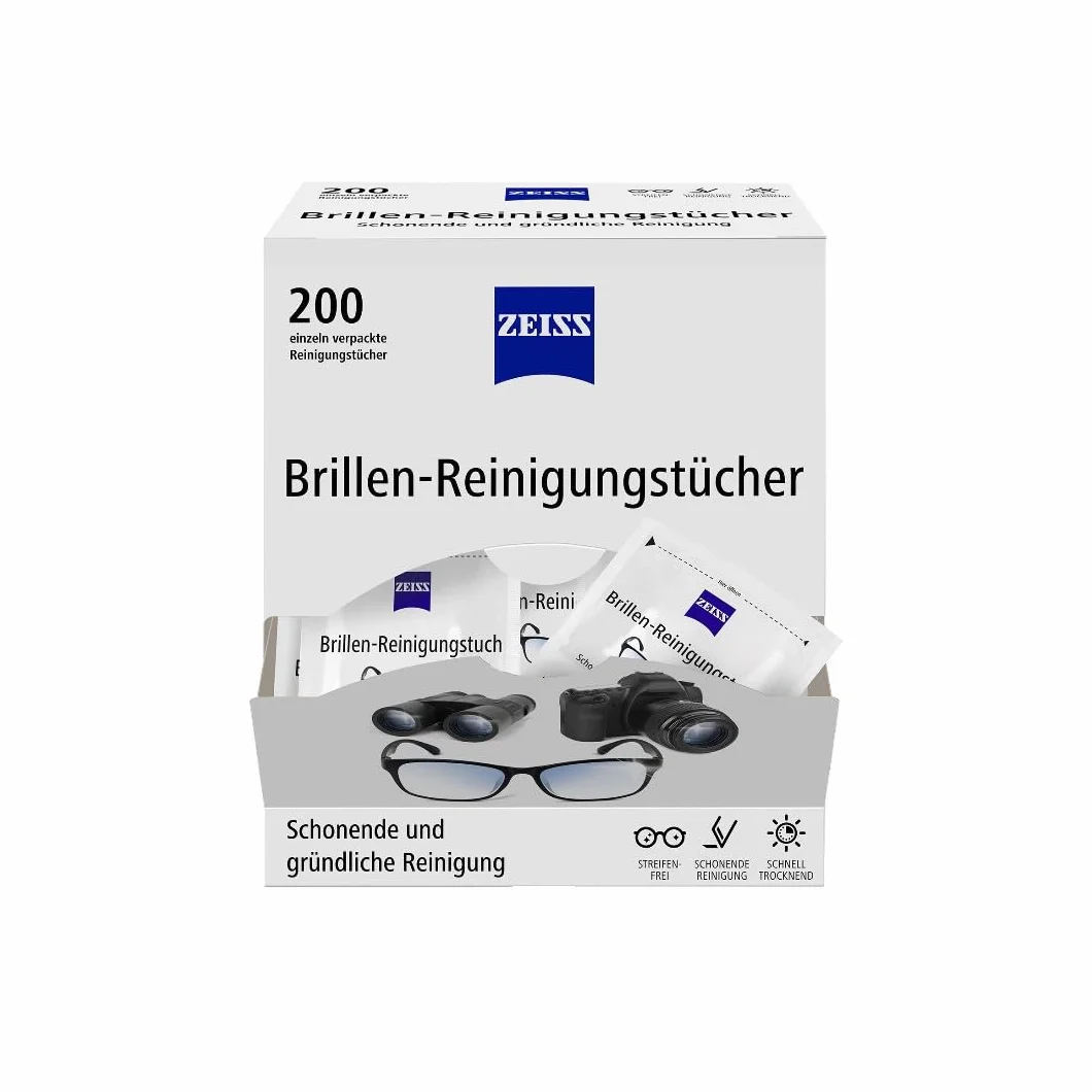 ZEISS Toallitas de limpieza de gafas con alcohol 200 unidades