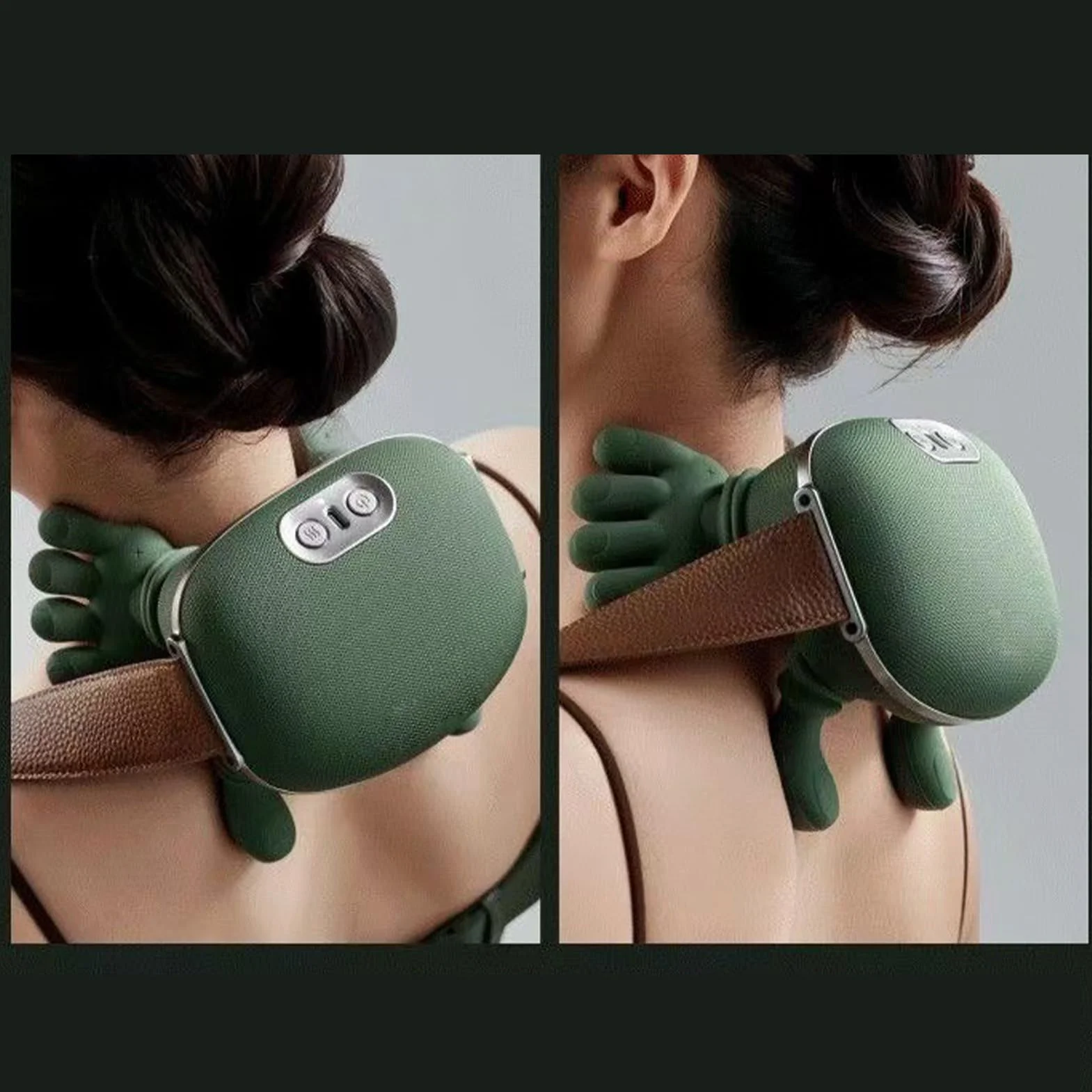 Masajeador Cervical y Espalda con Manos Portátil 4D Calor 3 Niveles Masaje 15x11x6,5cm