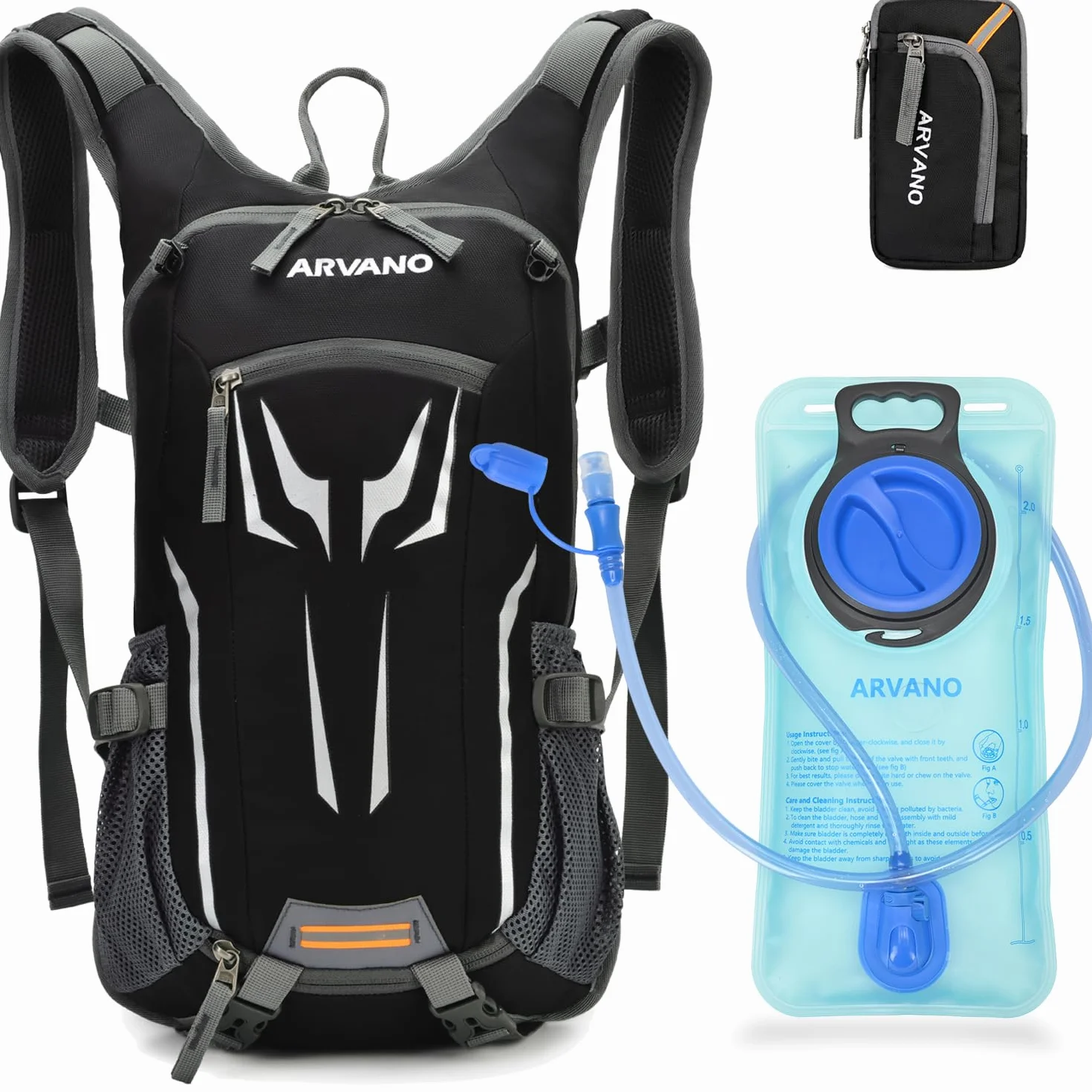 Mochila de Hidratación, Mochila Ciclismo con Bolsa de Agua 2L, Ligera Impermeable Mochila de Agua 18L para Bicicleta Montaña Bici Esquí Correr Senderismo