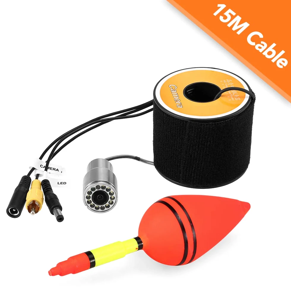 Lixada 1200TVL Cámara de Pesca submarina 12 Leds Visión Nocturna Peces en Forma de Barco Accesorios de la cámara de Pesca en el Hielo con 15m / 30m / 50m Cable