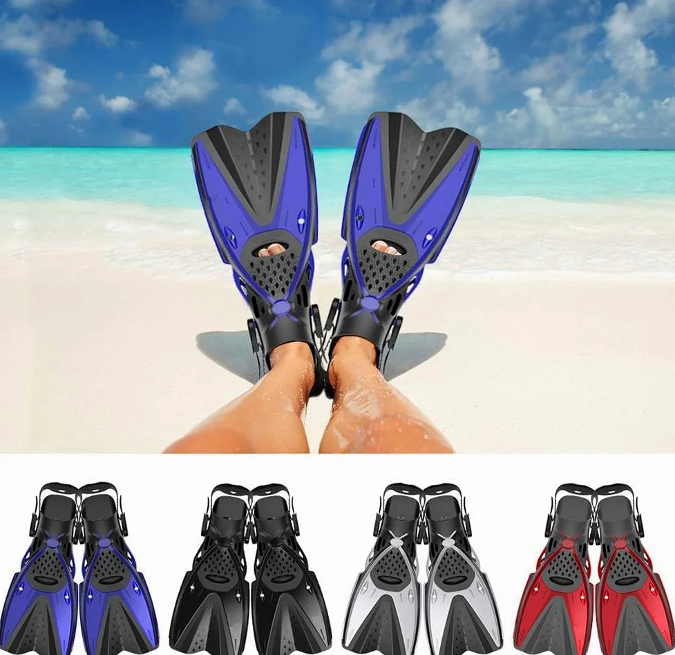Aletas De Buceo Libre De Snorkel, Aletas De Natación De Snorkel De Viaje Ajustables, Aletas De Natación De Snorkel Aletas De Buceo para Buceo, Calzante De Apnea De Snorkel, Adult, Black, S/M