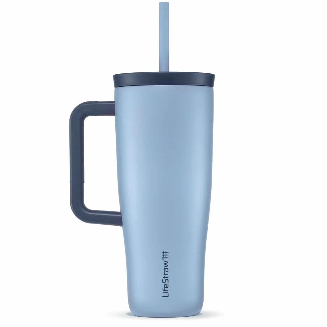 LifeStraw Go Series - Vaso de filtro de agua de acero inoxidable con aislamiento de doble pared de 24 onzas, diseñado para el uso diario, elimina bacterias, parásitos, microplásticos y mejora el sabor