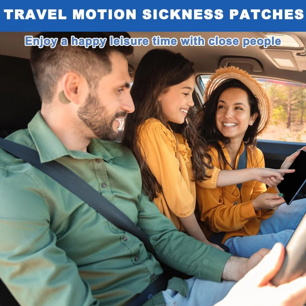 36PCS Parches para Mareo por Movimiento, Alivie Rápidamente Vómitos, para Viajes en Coche y Barco