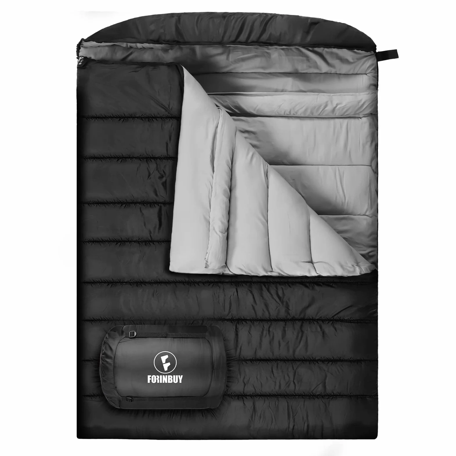 Saco de dormir doble de invierno para parejas de adultos, saco de dormir para 2 personas, saco de dormir para clima frío, doble ancho y cálido para camping, mochileros o senderismo