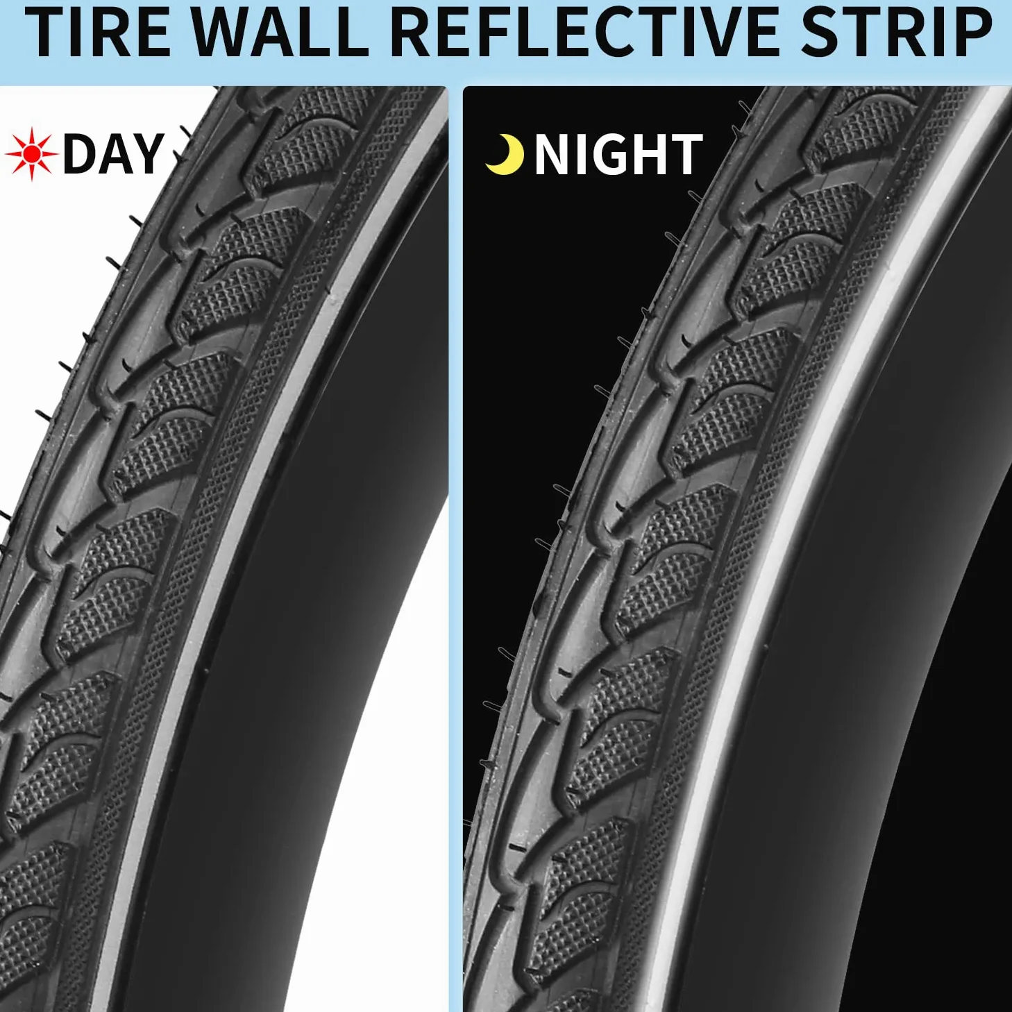 Neumáticos y tubos reflectantes para bicicleta de carretera de 700 x 35 c con válvula Presta, 2 palancas a prueba de pinchazos