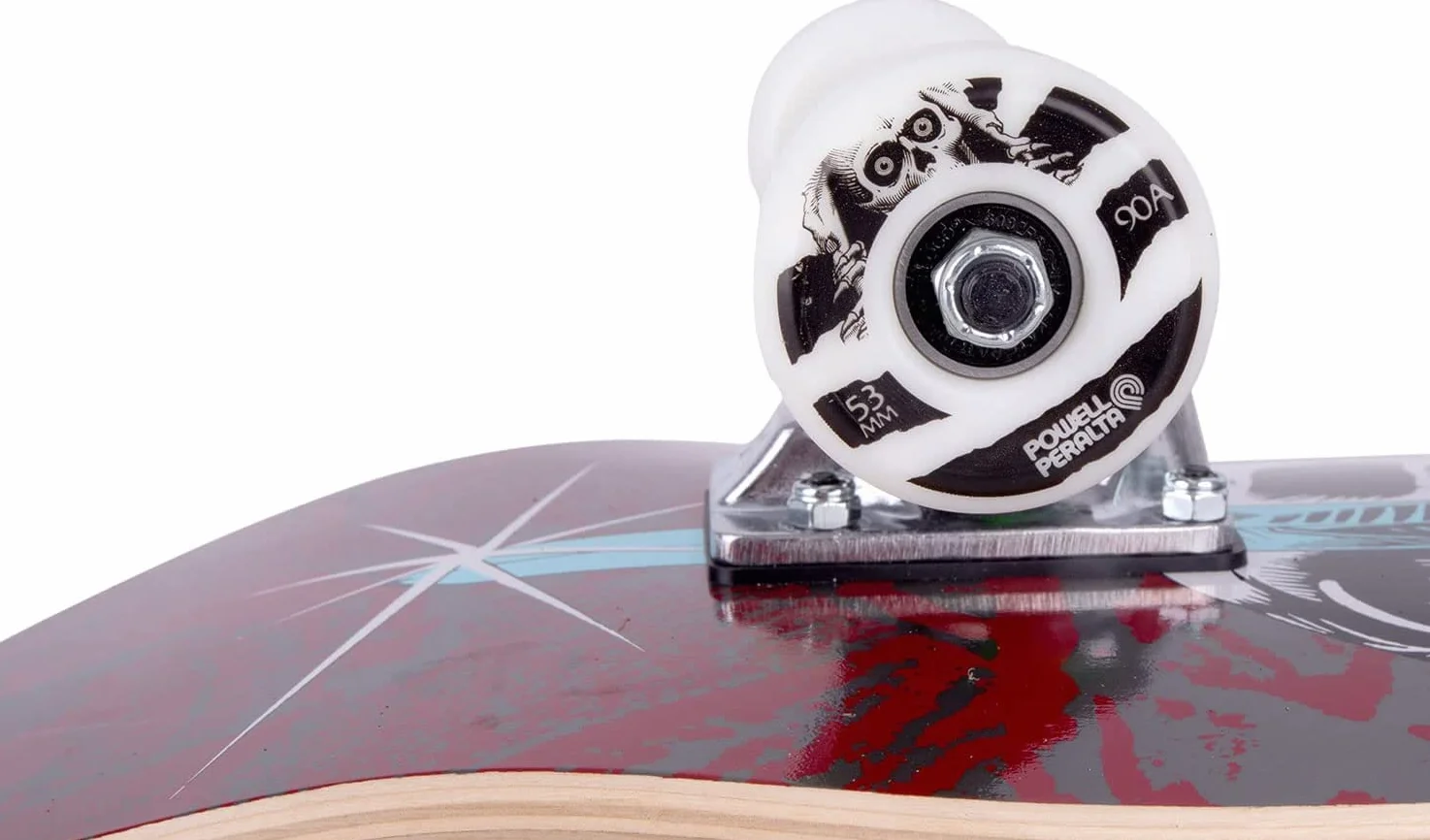 Powell Peralta Skull & Sword - Monopatín completo - Borgoña 19.1 cm x 72.8 cm