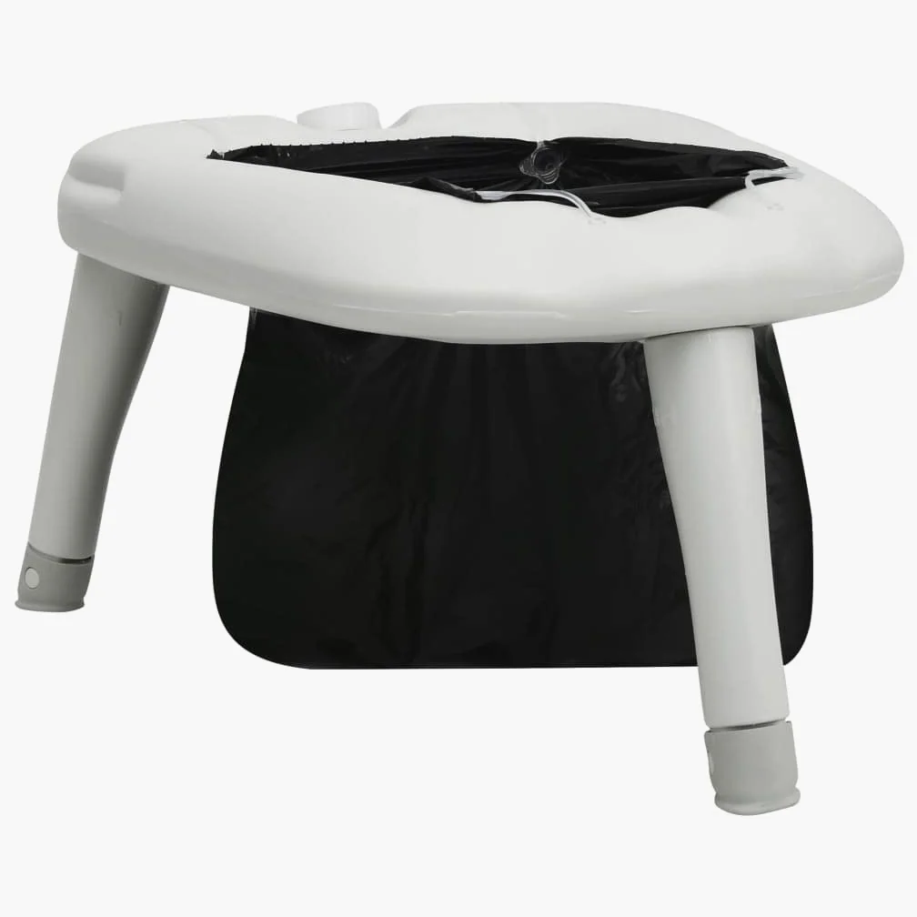 Inodoro portátil de camping con bolsas de 200 kg de capacidad de carga plegable para exteriores, festivales, viajes, caravanas, jardín, emergencias, silla de ducha, bolsa de agua, bomba