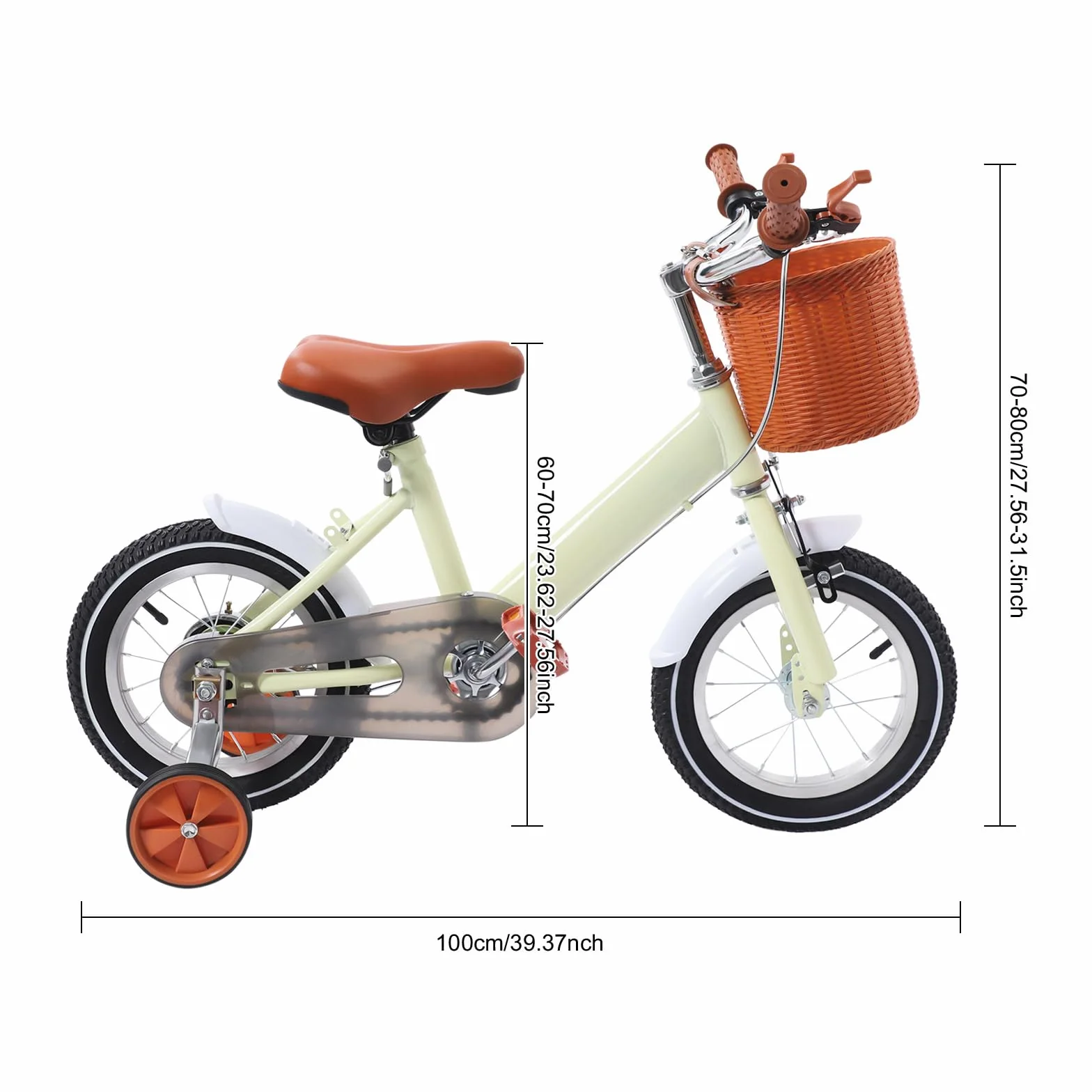Bicicleta infantil 12 pulgadas para niños niñas 2-4 años ruedas estabilizadoras sillín manillar ajustables marco acero freno V diseño fresco