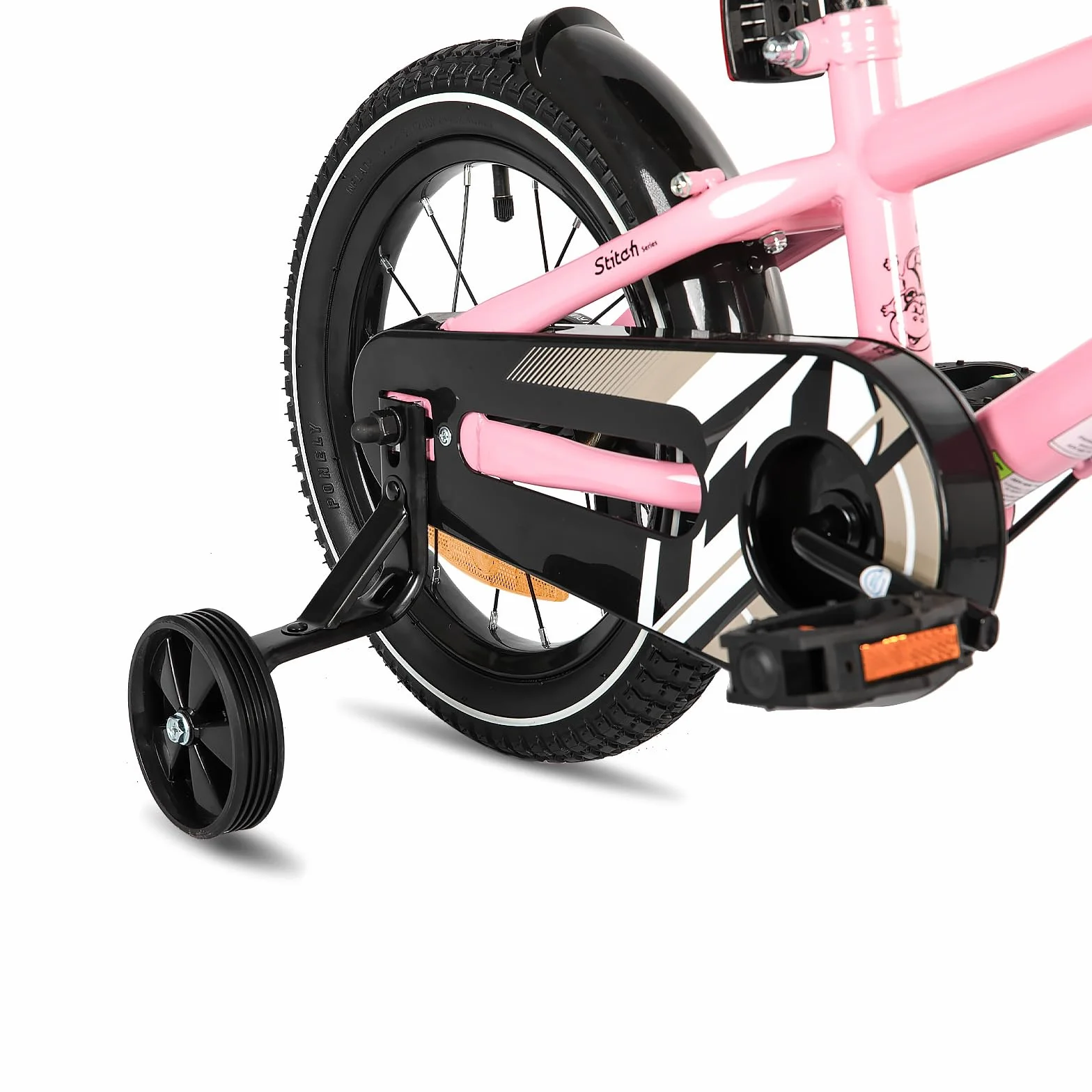 STITCH Bicicleta Infantil 14/16/18/20 Pulgadas para niñas y niños de 3-13 años, 14/16/18/20 Pulgadas Bicicleta para niños con estabilizadores (Rosa, Beige, Azul, Plata, Verde)