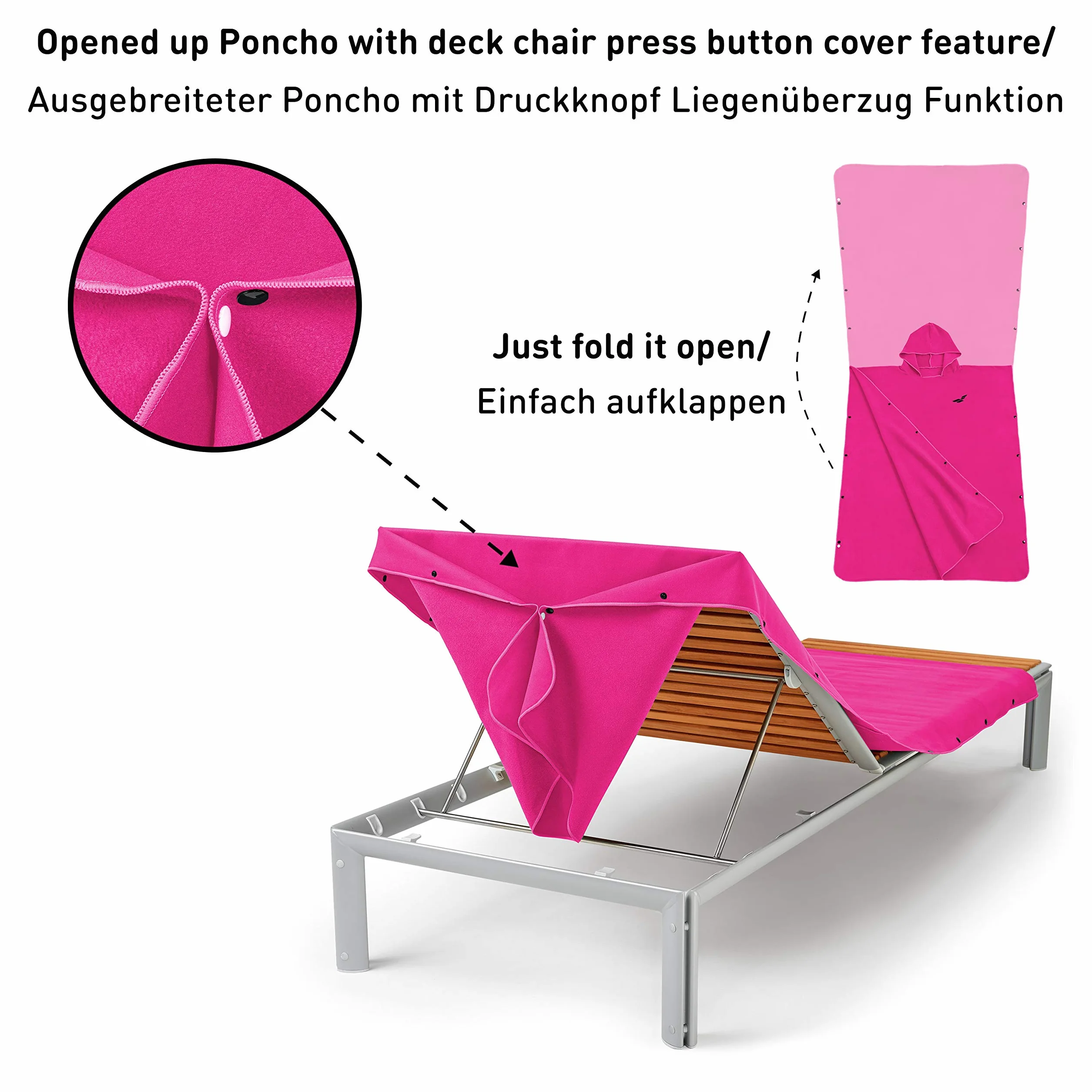 Fit-Flip Poncho de Surf - Albornoz natación de Microfibra Playa - Toalla para cambiarse para Mujeres y Hombres - Ligero, Compacto y de Secado rápido