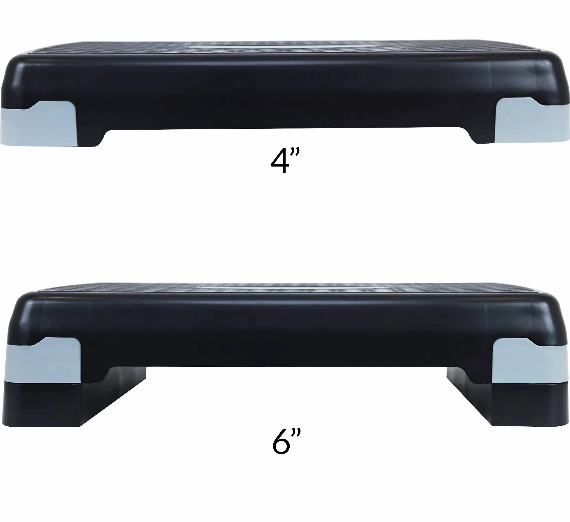 Signature Fitness Entrenador aeróbico ajustable con plataforma escalonada, tamaño mediano, negro/gris