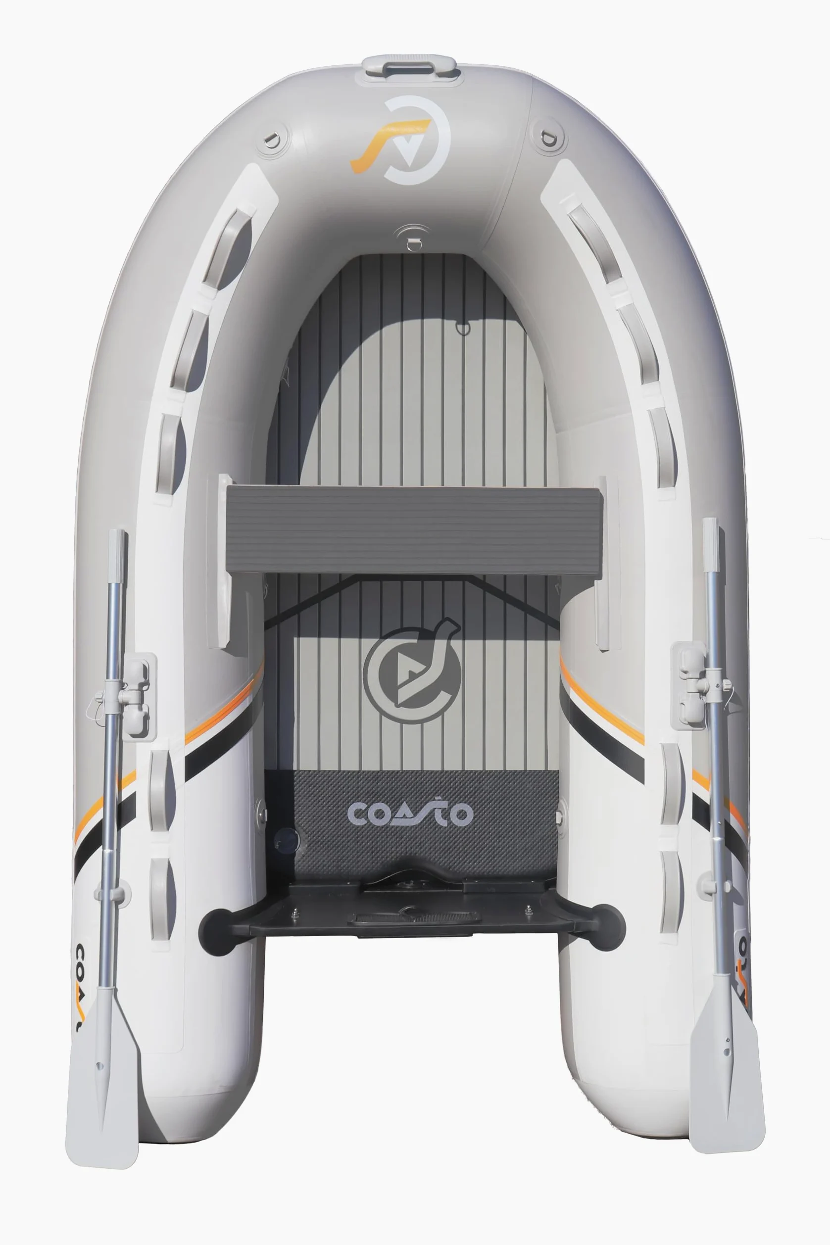 Coasto – Anexo Inflable Premium 248 – BT-CDS248P – Suelo Dropstitch/Alta Presión – 3+1 plazas, 248 x 154 cm – Extrema Estabilidad – Pack de 2 Palas, Bomba y Bolsa de Transporte – Gris
