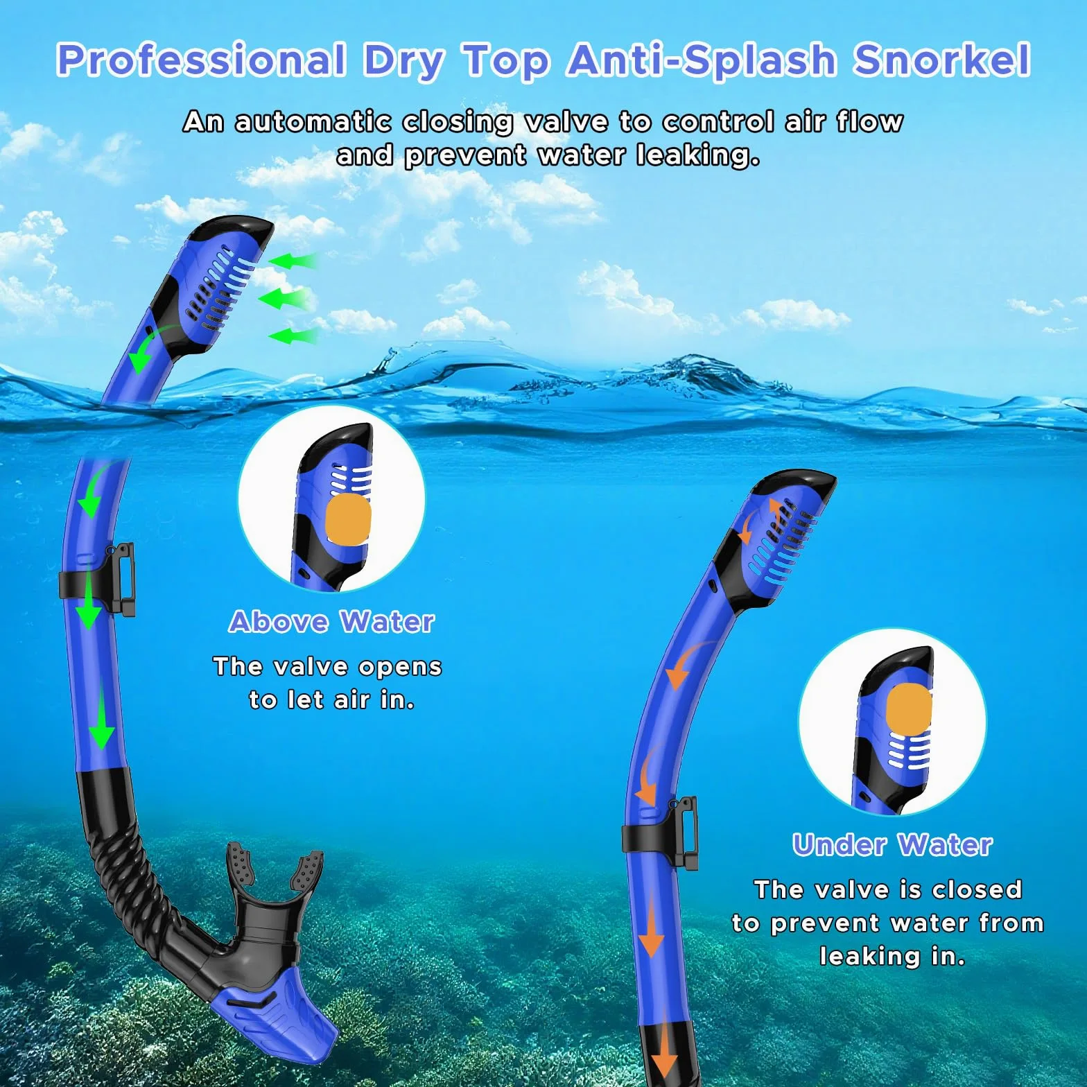 Equipo de esnórquel para adultos, juego de máscara de esnórquel, máscara de buceo, esnórquel seco