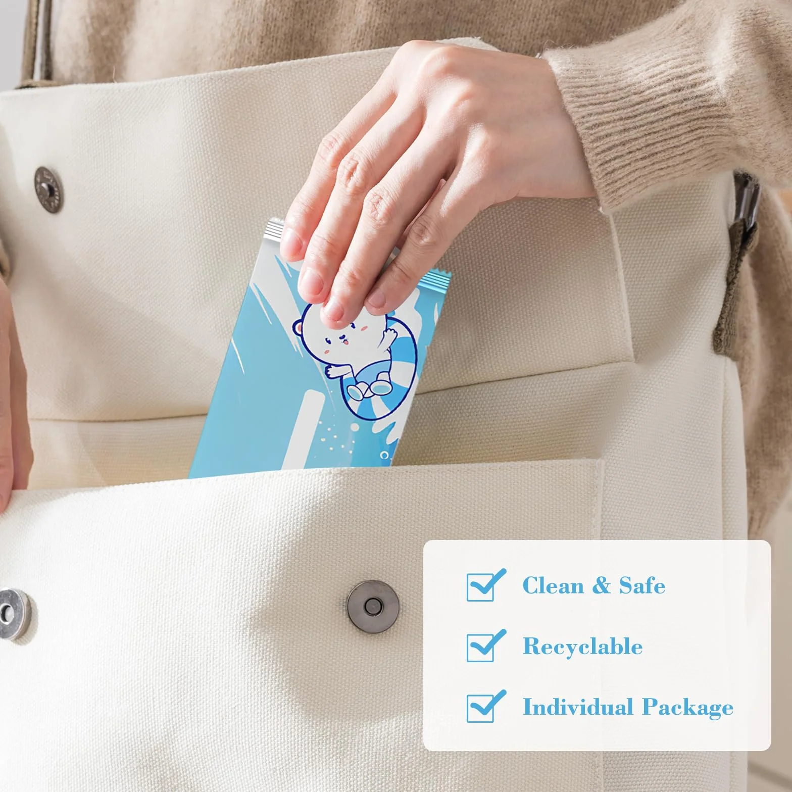 Papel Higiénico Húmedo 150 Piezas Tamaño De Viaje, Paños Húmedos Individuales, Fórmula De Agua Pura, No Irritante