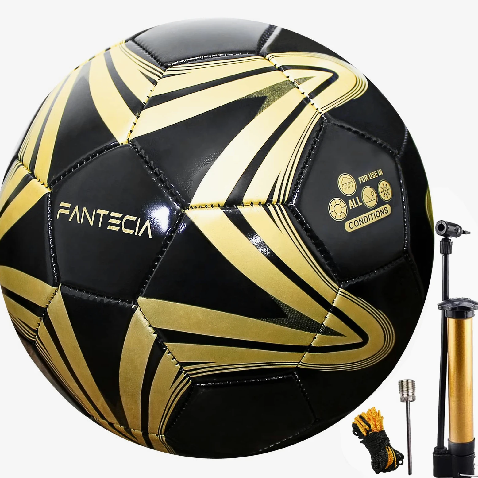 Balón de fútbol unisex de talla 5, pelota oficial profesional al aire libre para jóvenes y adultos., Negro