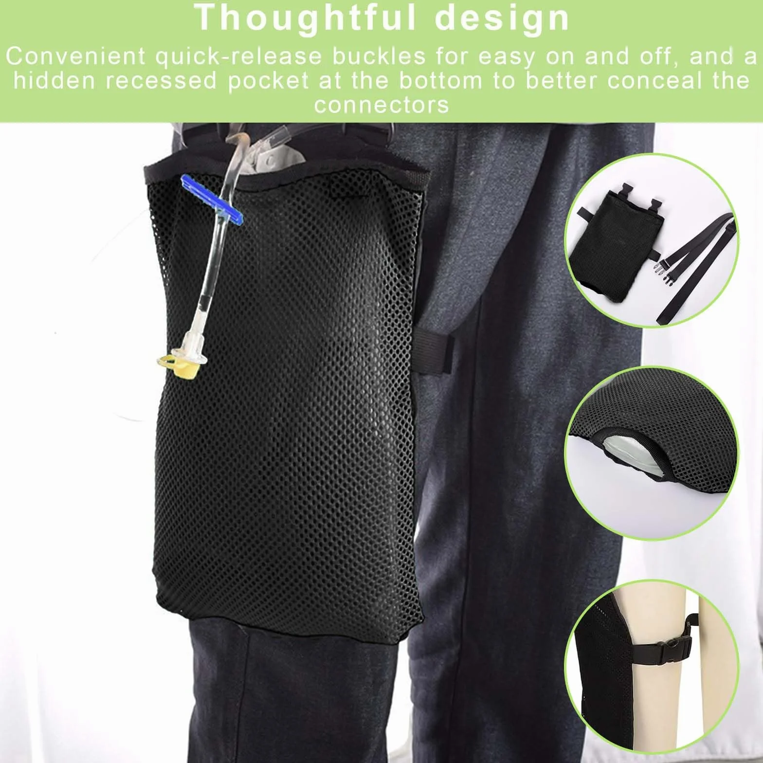 Taschen für Urinbeutel, Bolsas para Catéter, Bolsa de Pierna Ajustable 28 cm x 20 cm