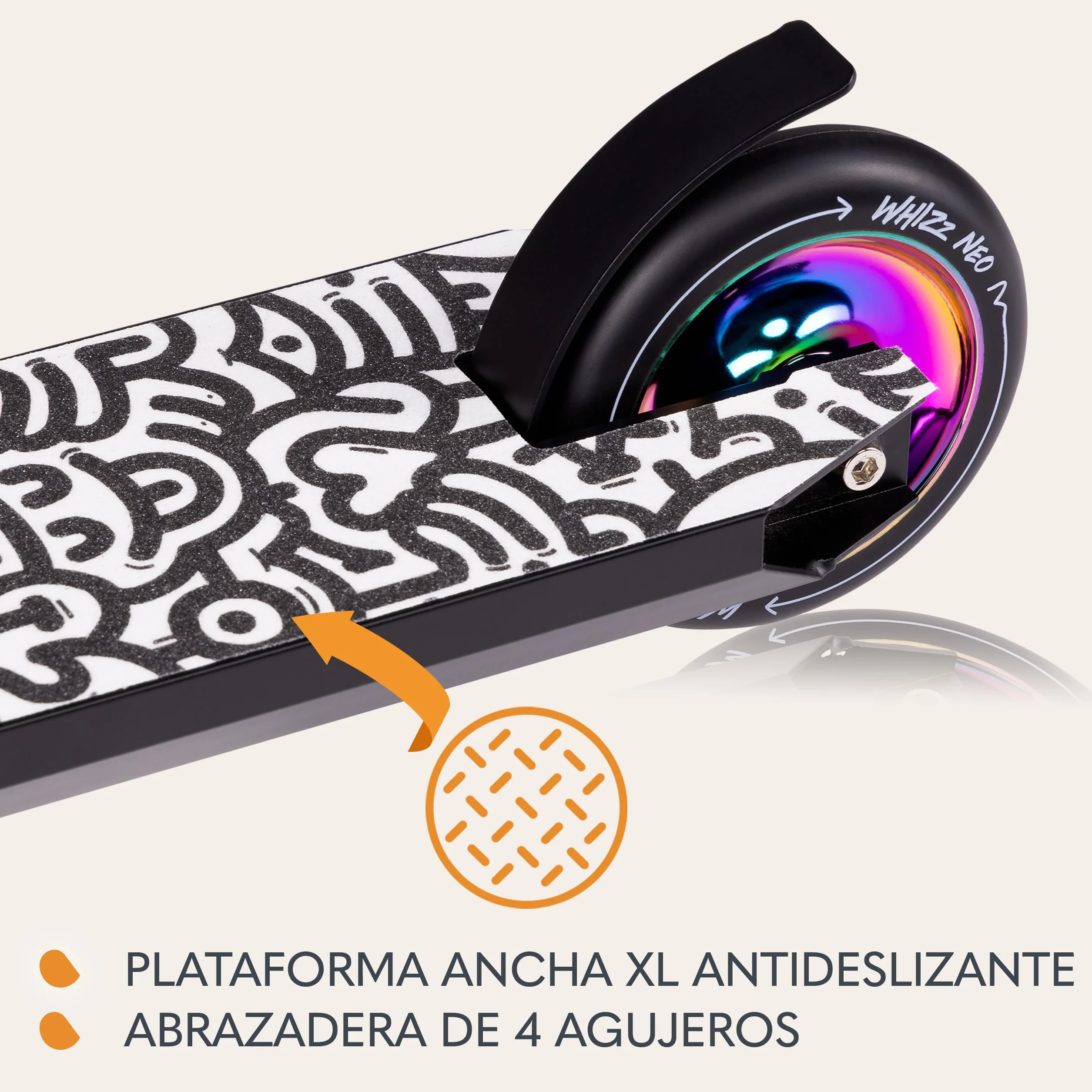 LIONELO Stunt Scooter para niños, Ruedas 110 mm, Freno Guardabarros, Cubierta Aluminio, Manillar T Ancho