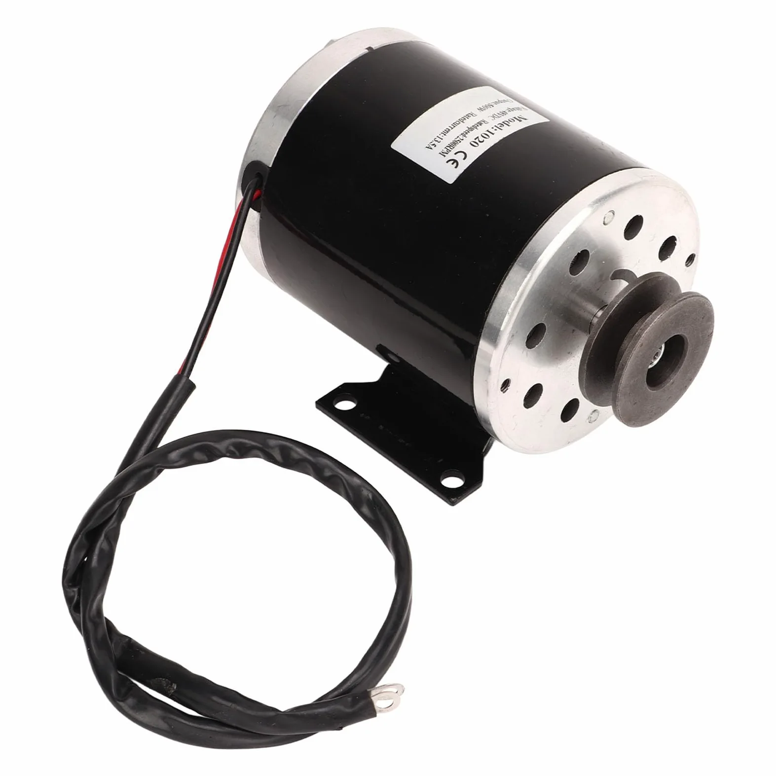 Cryfokt Motor de Polea Eléctrica de 500W, Aleación de Aluminio Cepillado de Poco Ruido para Bicicletas Eléctricas, Scooters y Motocicletas