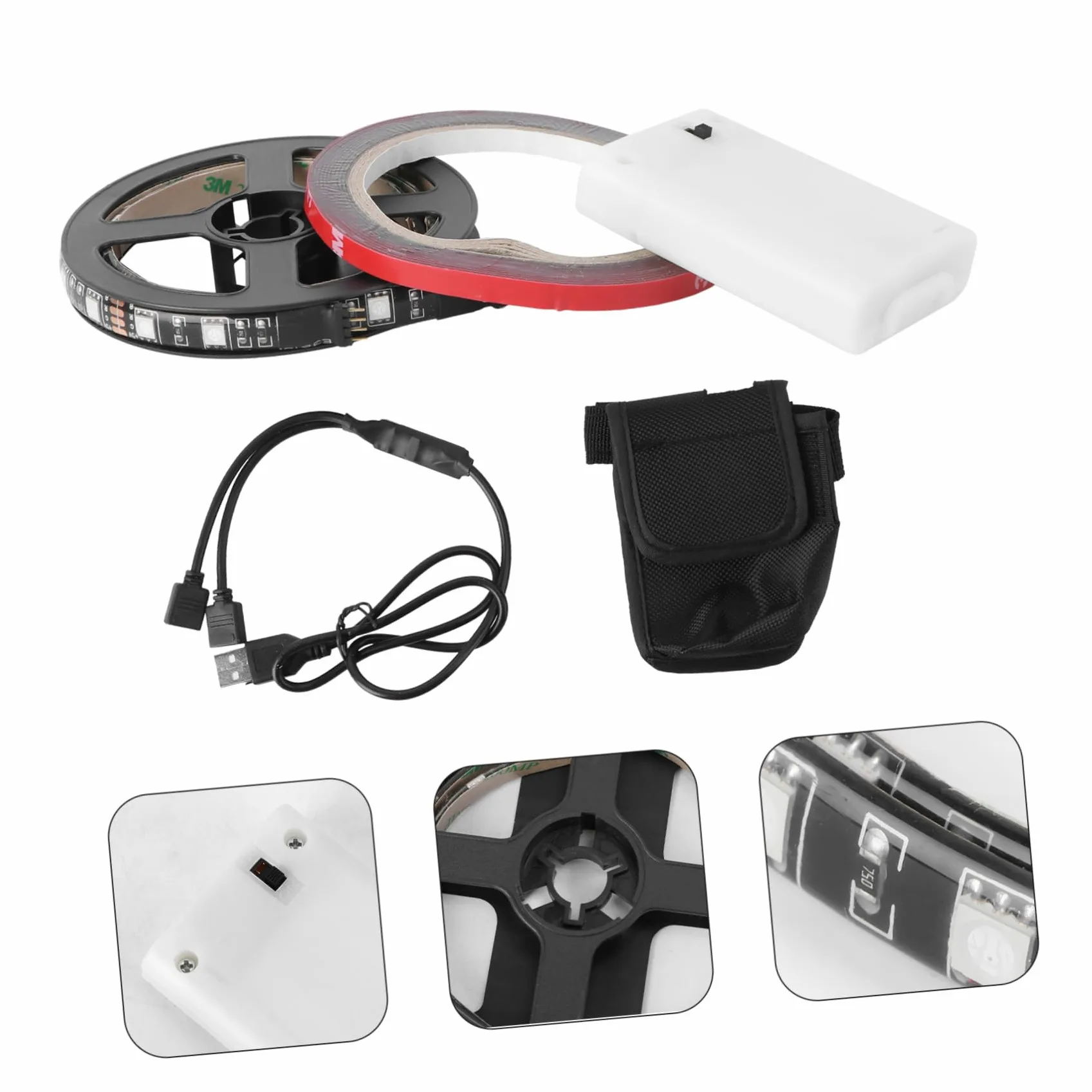 ibasenice Patinete Scooter Accesorios condujo Herramientas eléctricas para Acelerador Ruedas Luces de Skate Tira de Luces LED para patineta eléctrica Tira de luz Epoxy Black