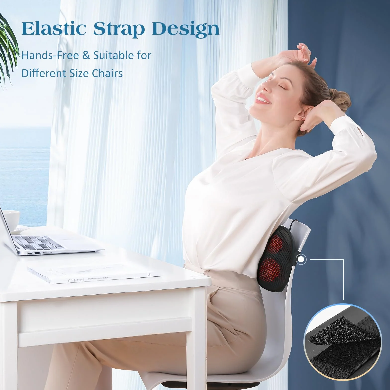 Cojín de Masaje Shiatsu Masajeador de Cuello, Hombros y Espalda, Calefacción Eléctrico 3D